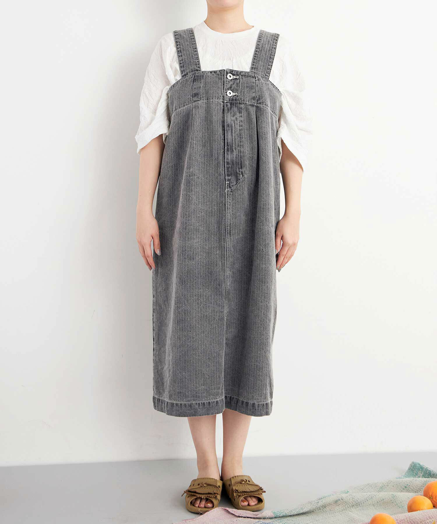 AMBIDEX Store △○へリンボン顔料 tube jumper スカート(F GREY