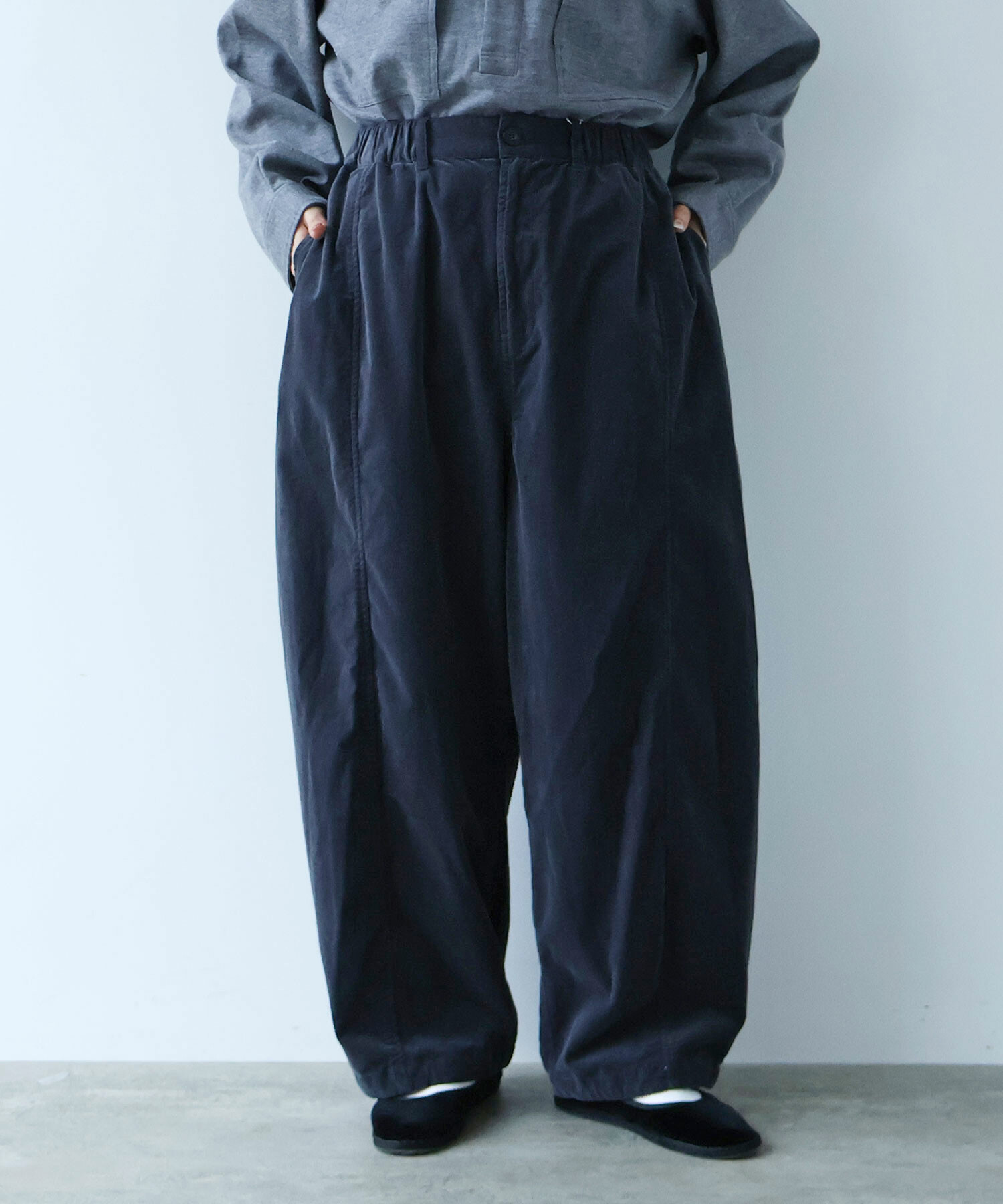 AMBIDEX Store ○スラブ別珍 製品染 CURVE パンツ(F SKY): FLAT-cic-HATENA