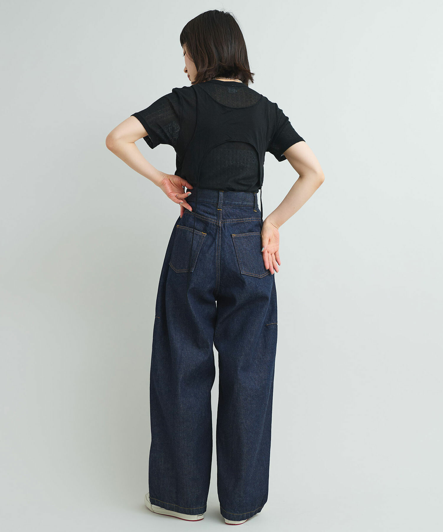 flexwitme 長袖　再販なし　ラスト販売 AMBIDEX Store 〇リヨセル綿アイレットフライス レイヤード半袖