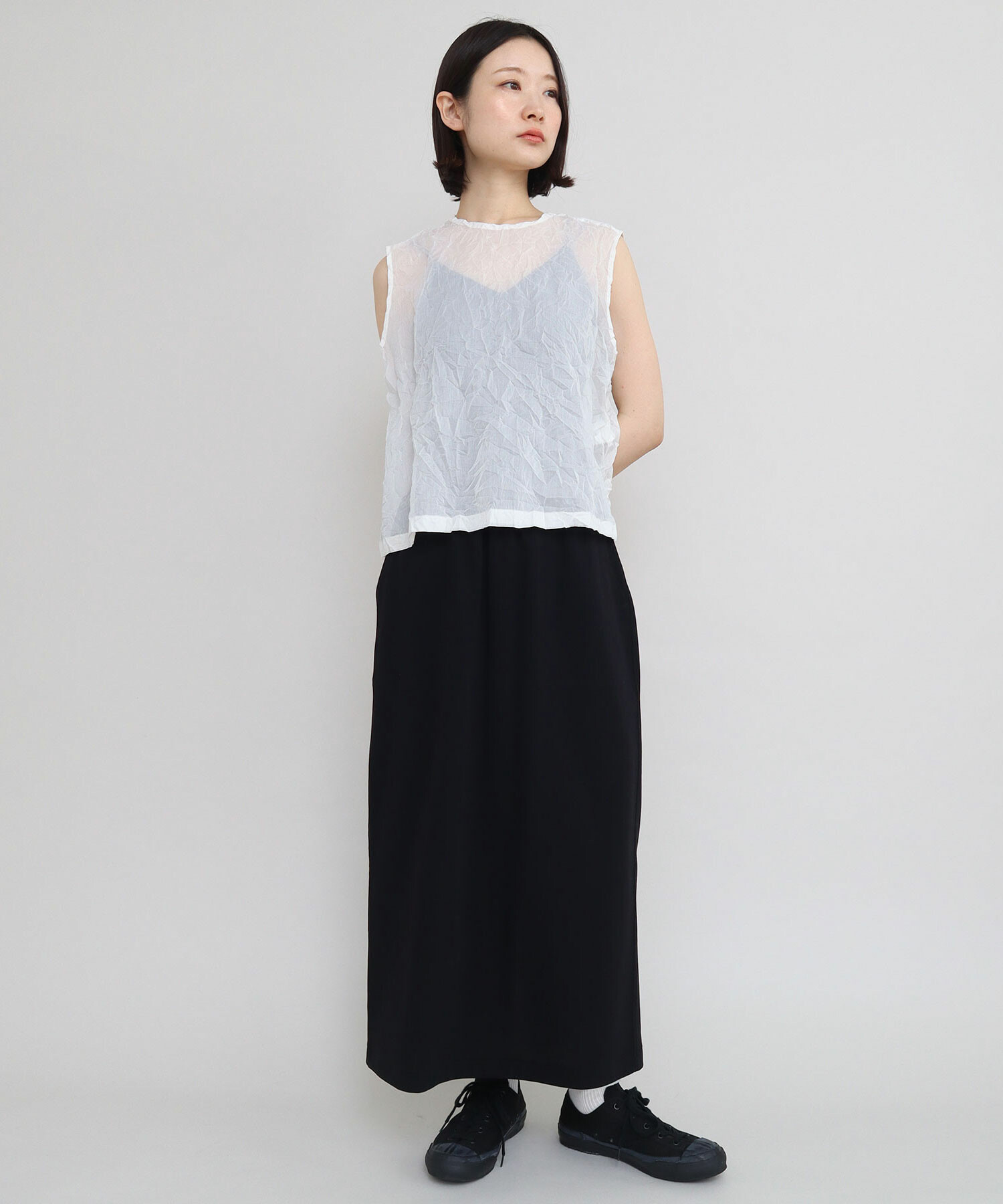 AMBIDEX Store △強撚スムース Iラインスカート(F クロ): iki