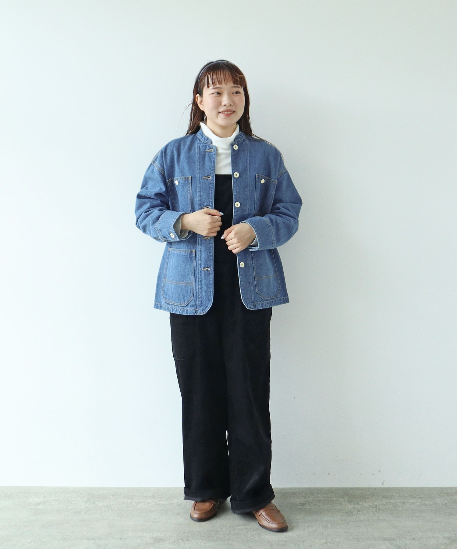 AMBIDEX Store 12.5OZデニム カバーオール (サックス)(S サックス