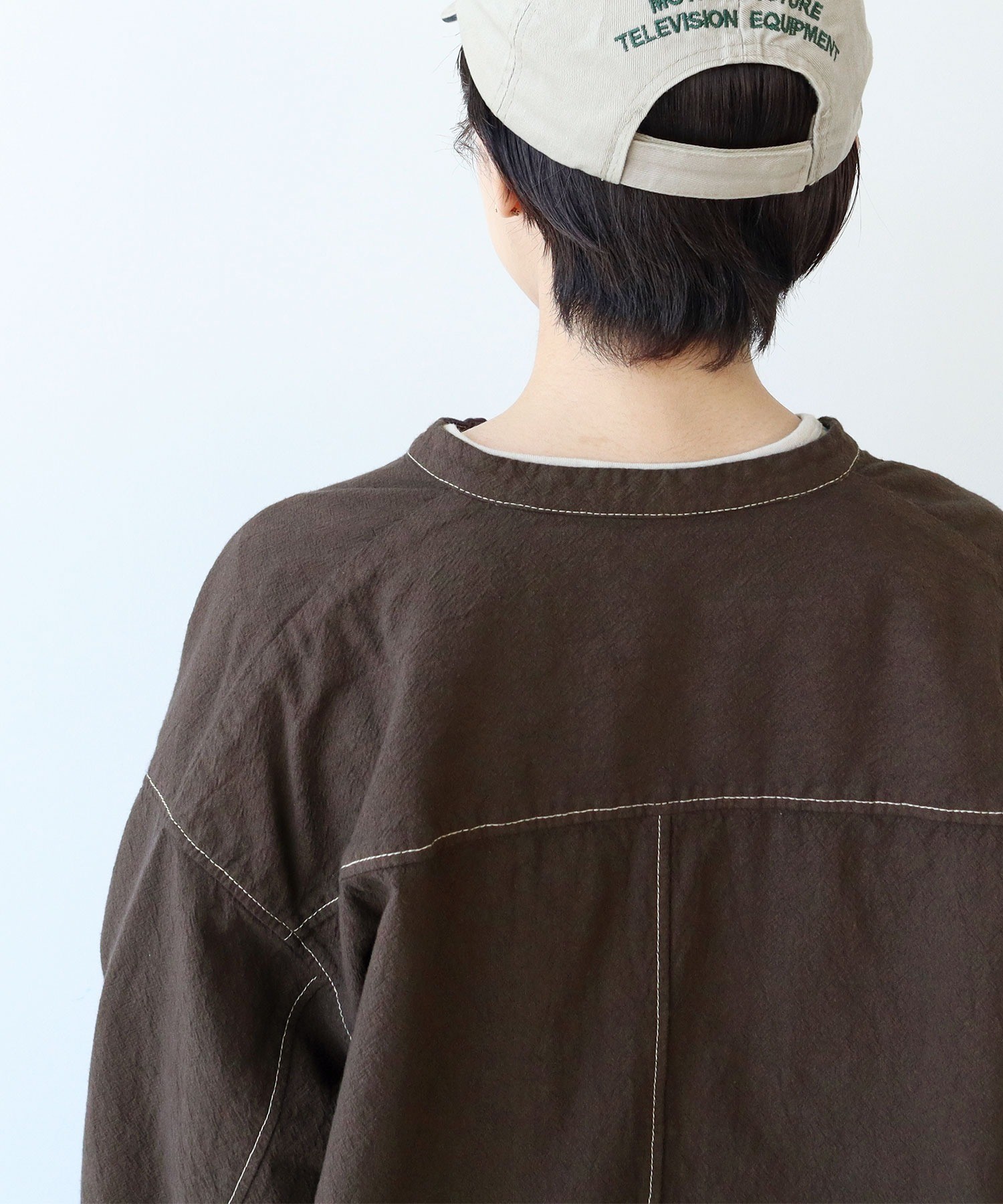 AMBIDEX Store ○○シボコットン ダブルボタンシャツジャケット