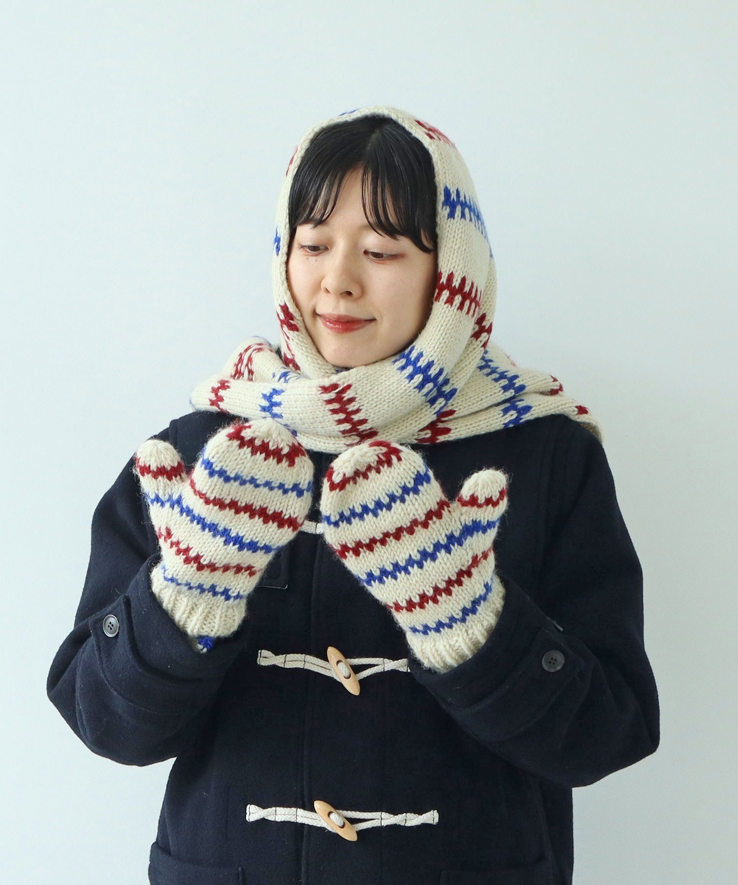 onedayapartment ワンアパ　モヘアマルチボーダーマフラー AMBIDEX Store ○【WEB別注】ネパールハンドニット レールマルチ