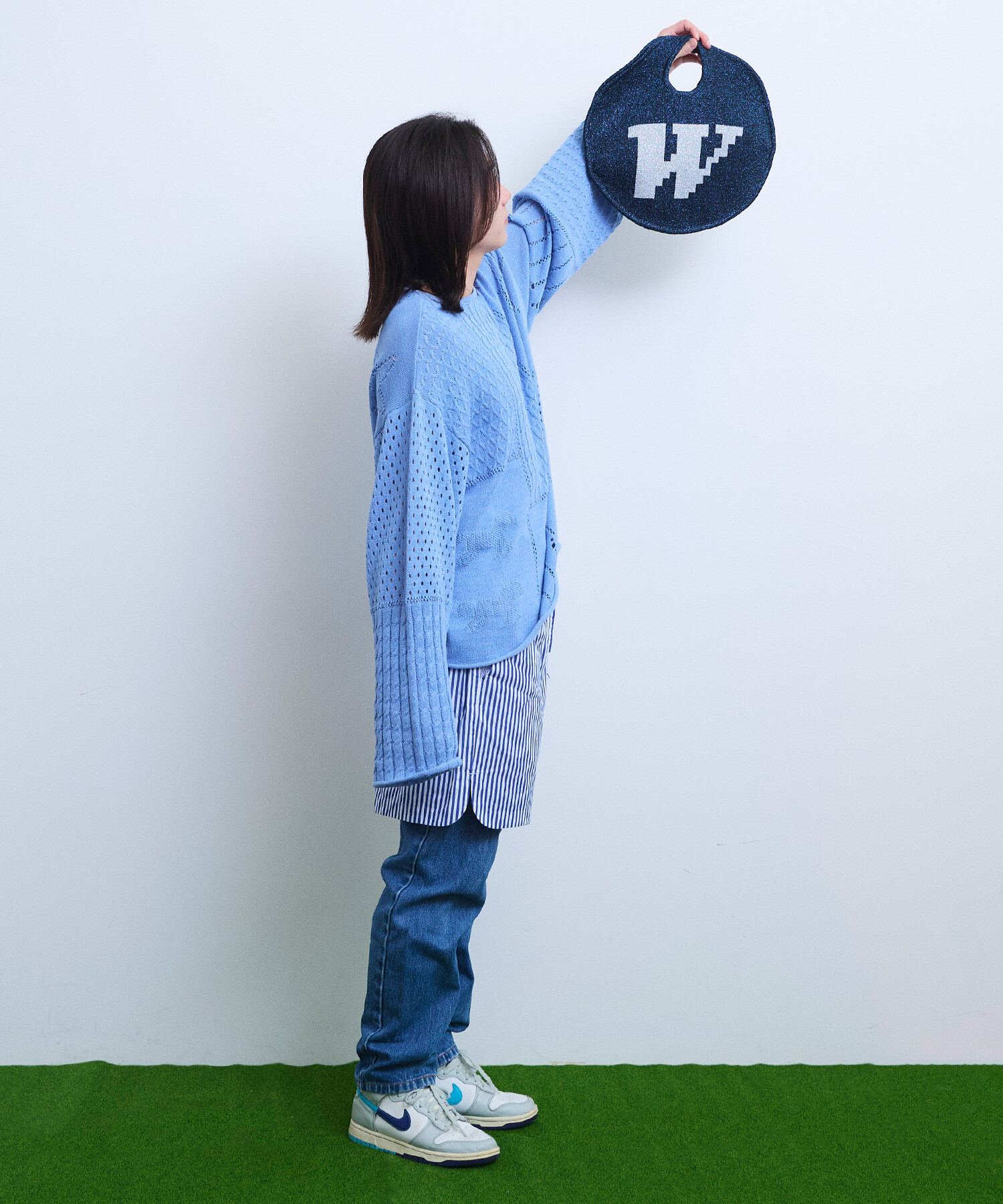 Yページ ベーシック カフニット Y's FW25 レザーパッチ ブラック | ニューエラ