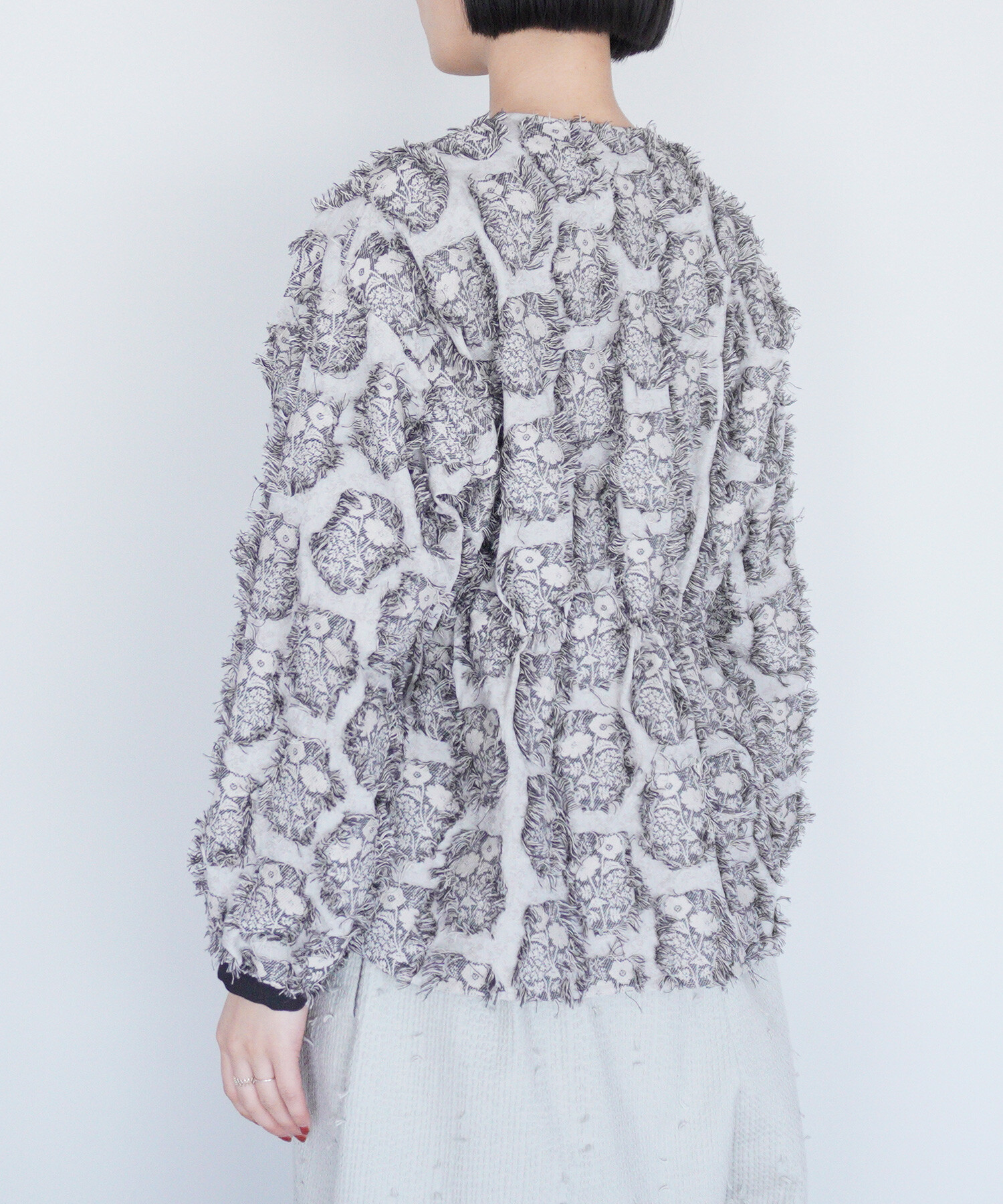 AMBIDEX Store 〇花野風jacquard ブラウス(F クロ): FLAT-cic-HATENA