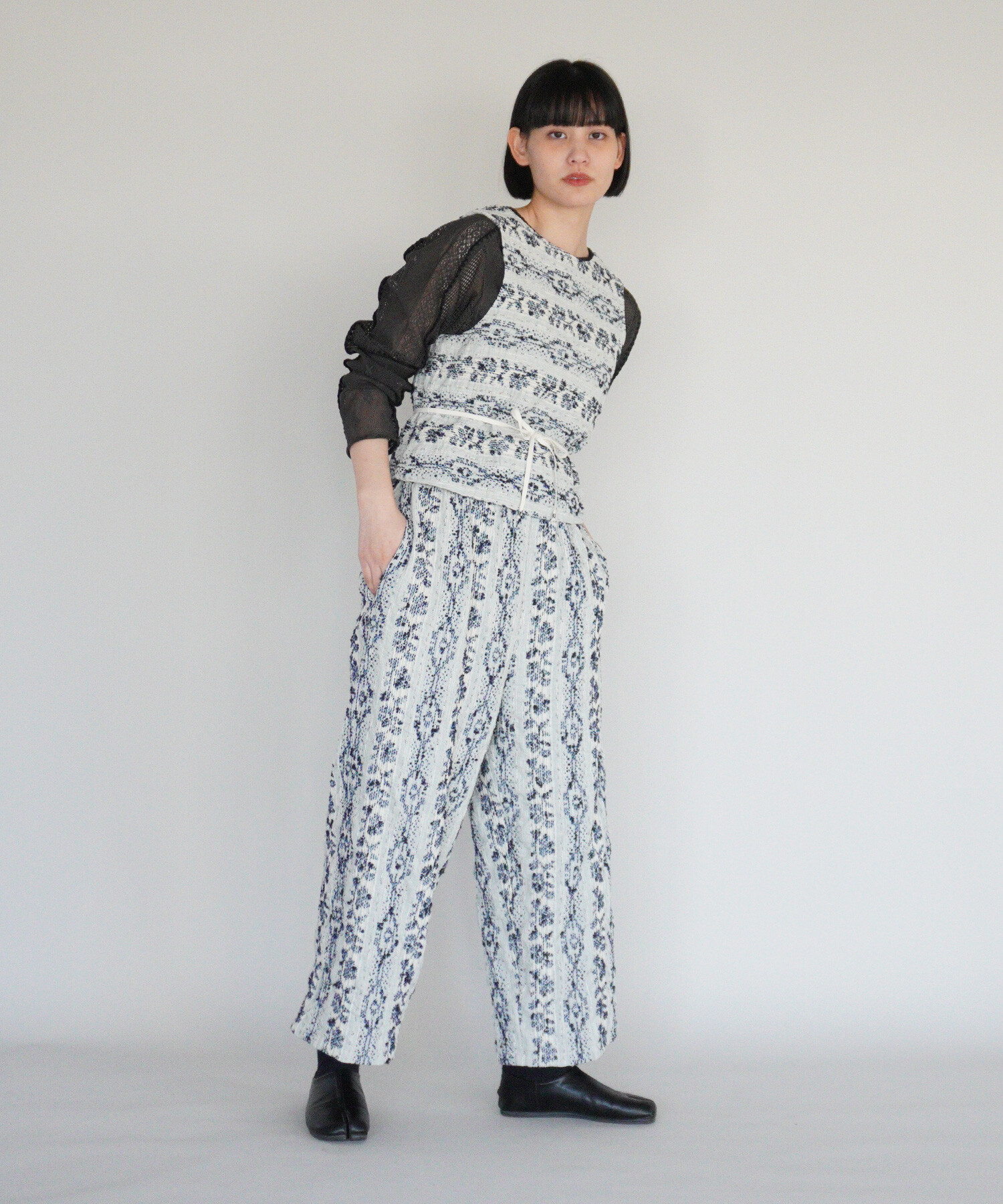 searoomlynn Curve Placket MixテープYarnベスト Curve Placket MixテープYarnベスト