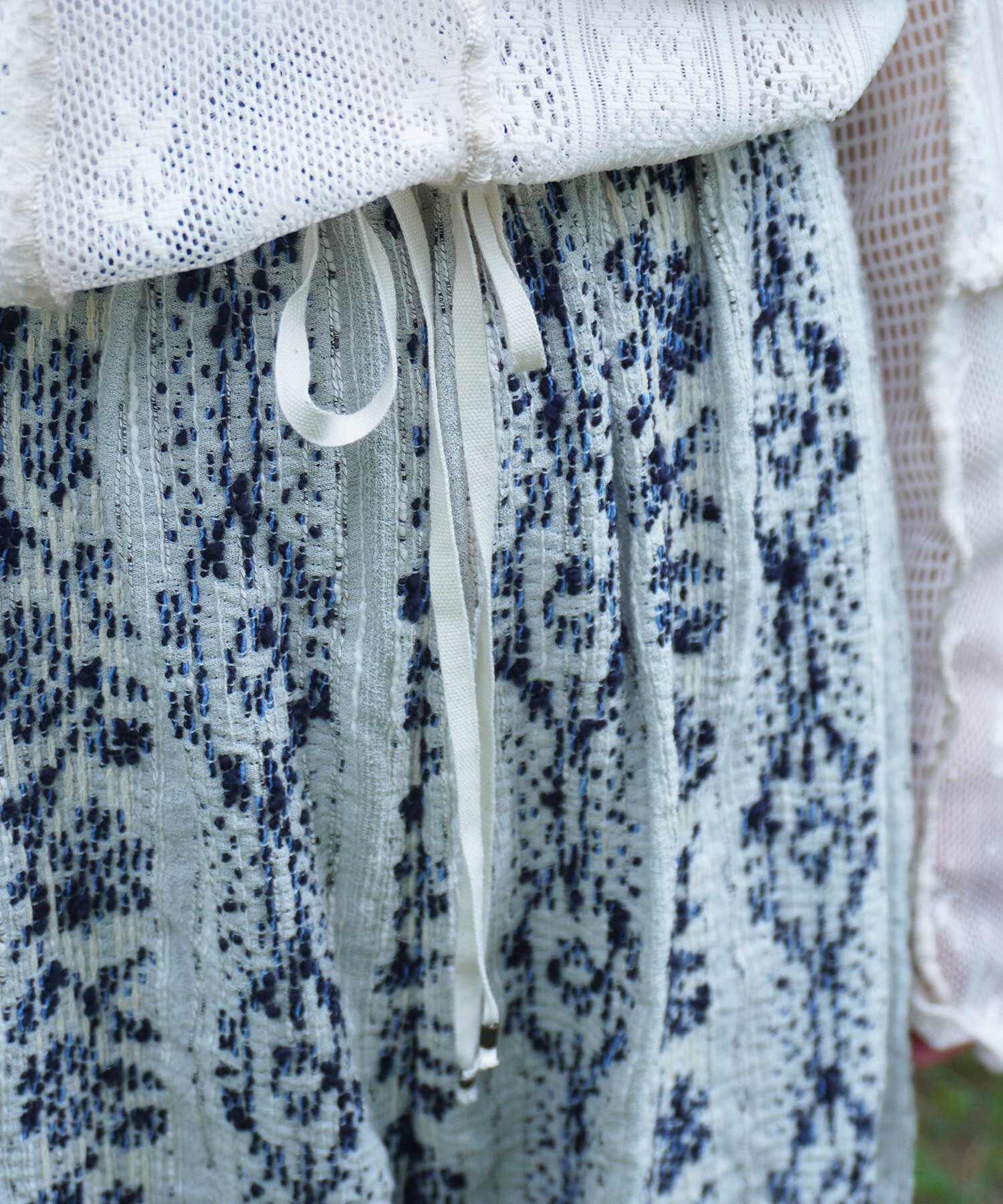 AMBIDEX Store △〇mix yarn jacquard ギャザーパンツ(F ピンク