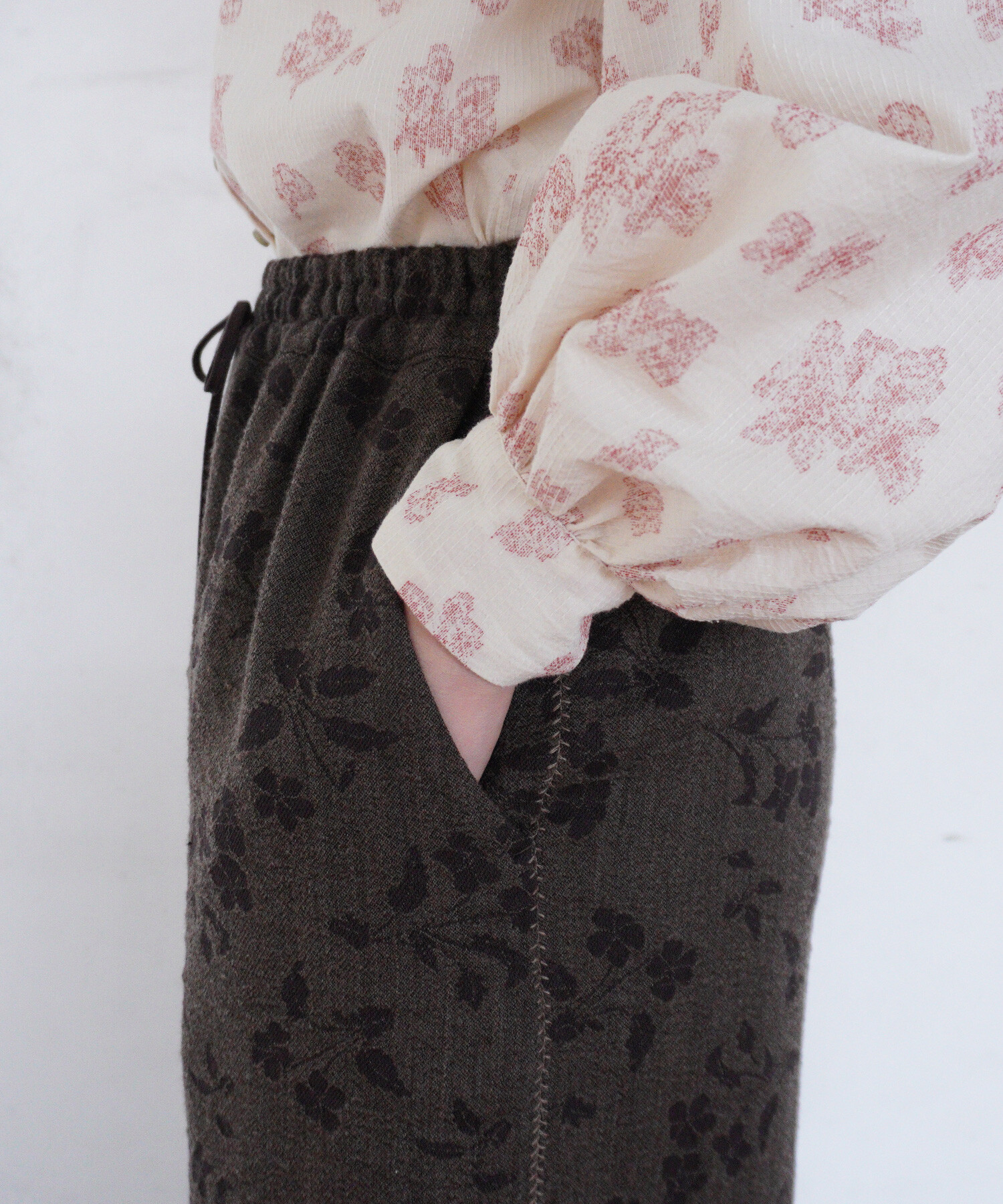 AMBIDEX Store 〇flower tale ギャザーワイドパンツ(F キナリ): Rin