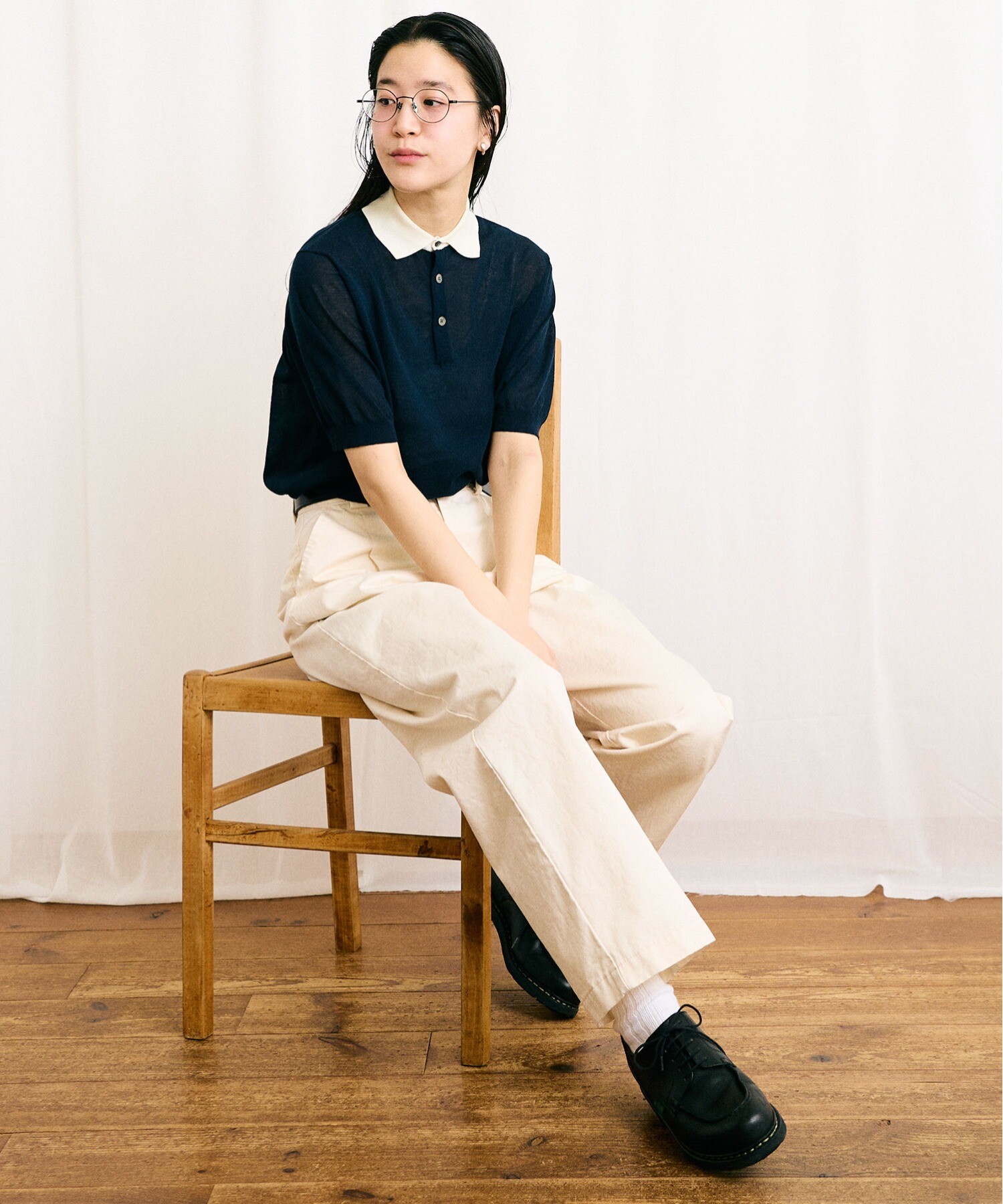 AMBIDEX Store 【予約販売】〇SHEER knit polo(F ボルドー): l