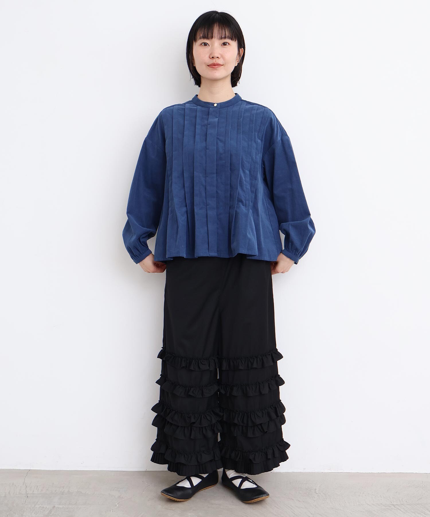 AMBIDEX Store 〇21W シャツコールタックブラウス(F アオ): l'atelier