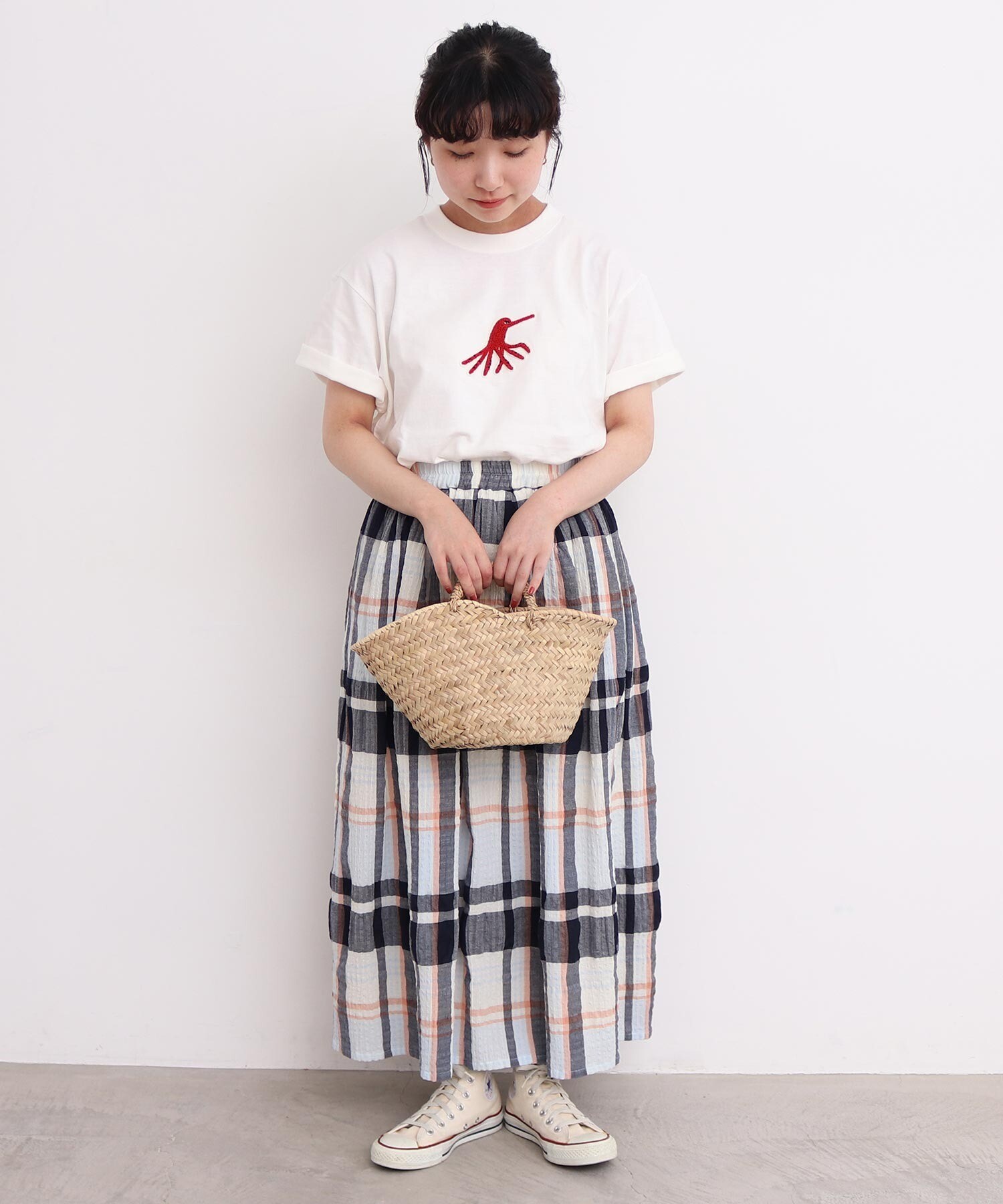 tシャツ 海の生物　さがら刺繍Tシャツ レディース AMBIDEX Store 海の生物 さがら刺繍Tシャツ(F シロ): l'atelier