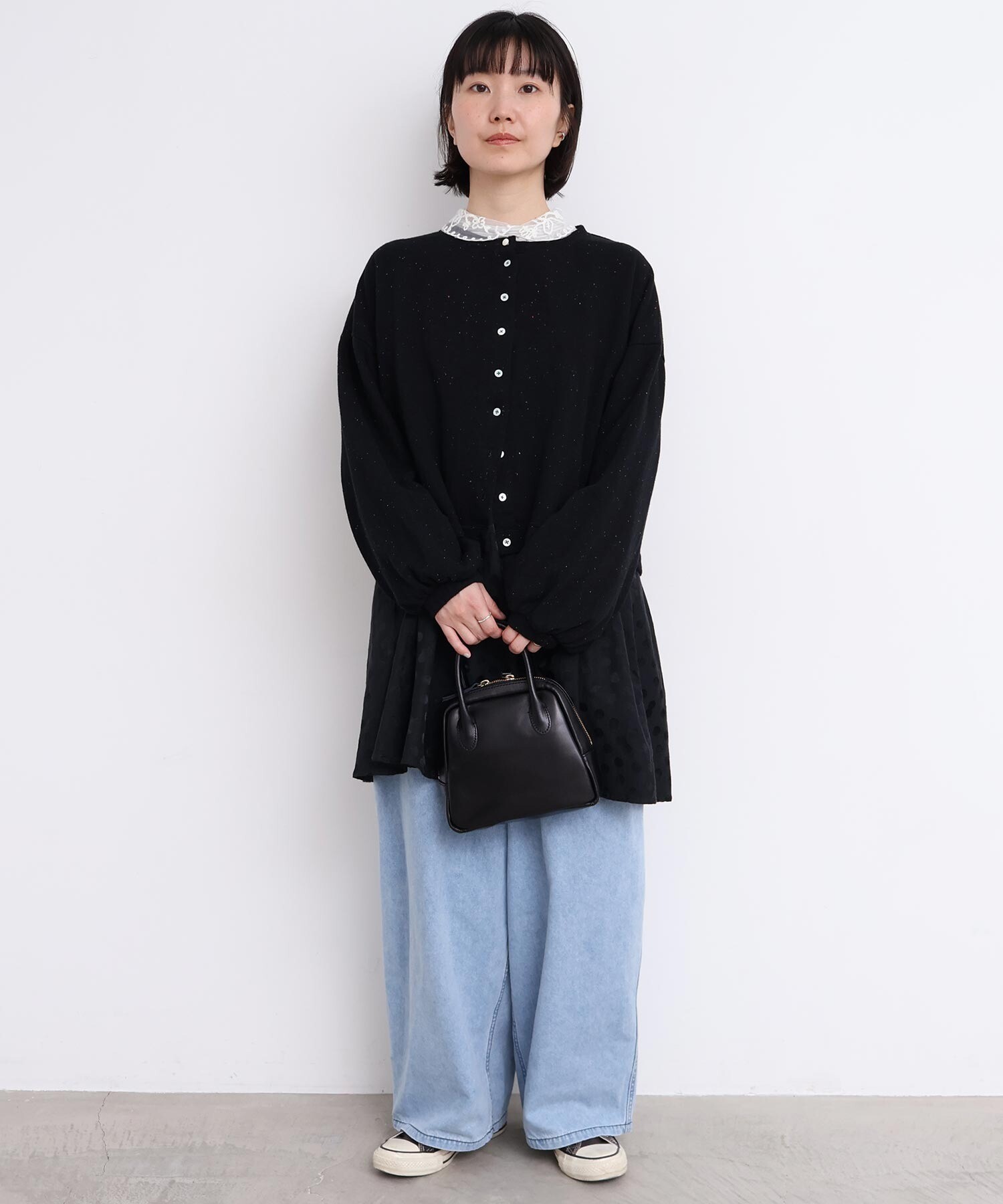 AMBIDEX Store カラフルネップ裏毛 ミニカーディガン(F パープル): l