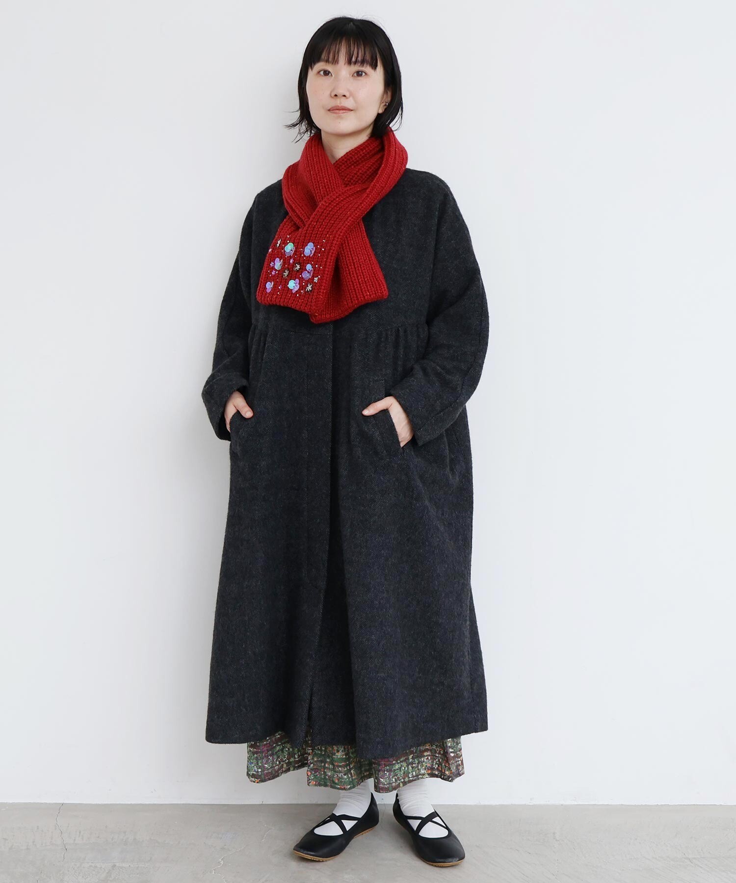 AMBIDEX Store 〇ビーズ刺繍 宝石みたいなティペット(F アカ): l