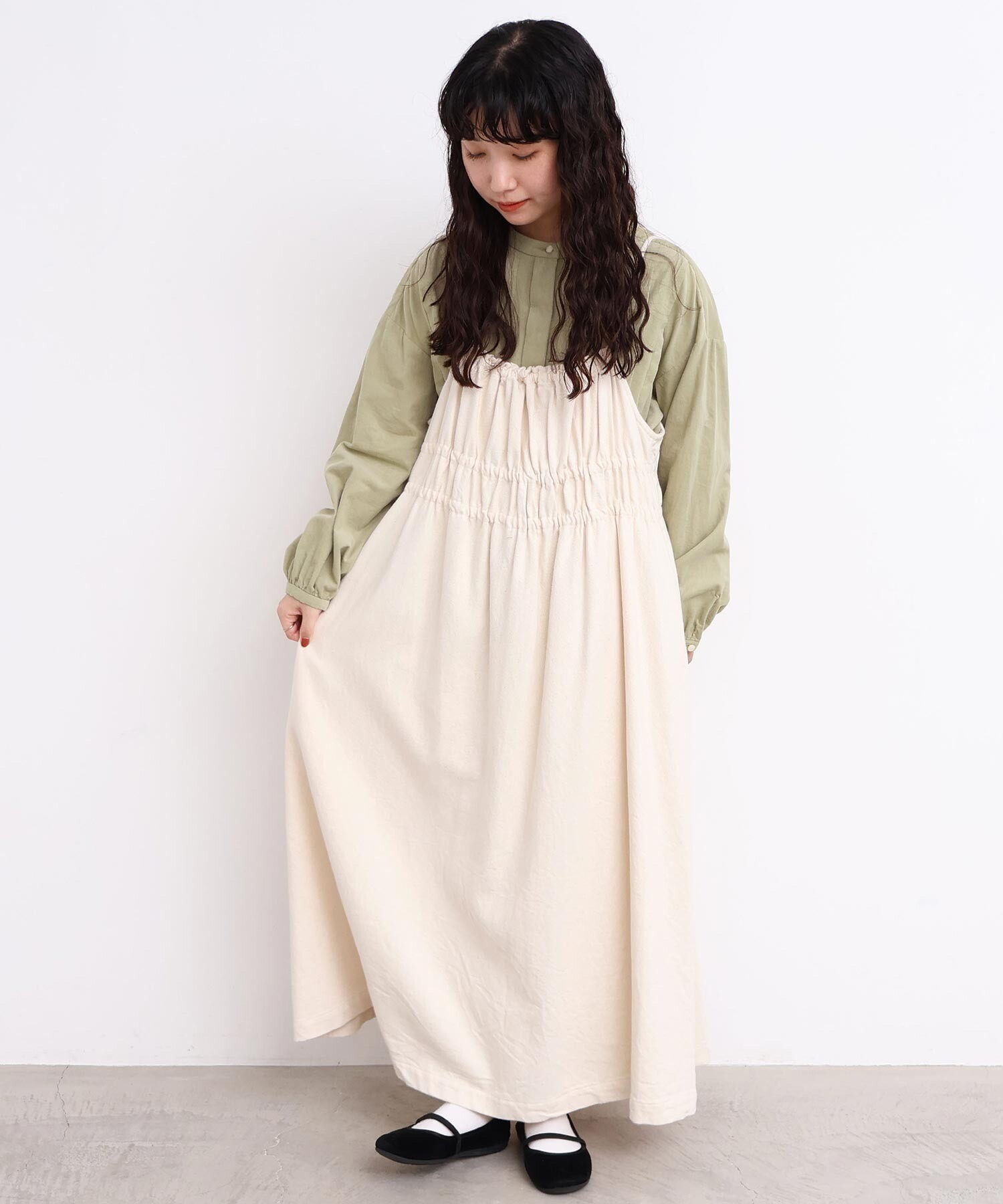 AMBIDEX Store ○たゆたゆデニム キャミワンピース (F クロ): l