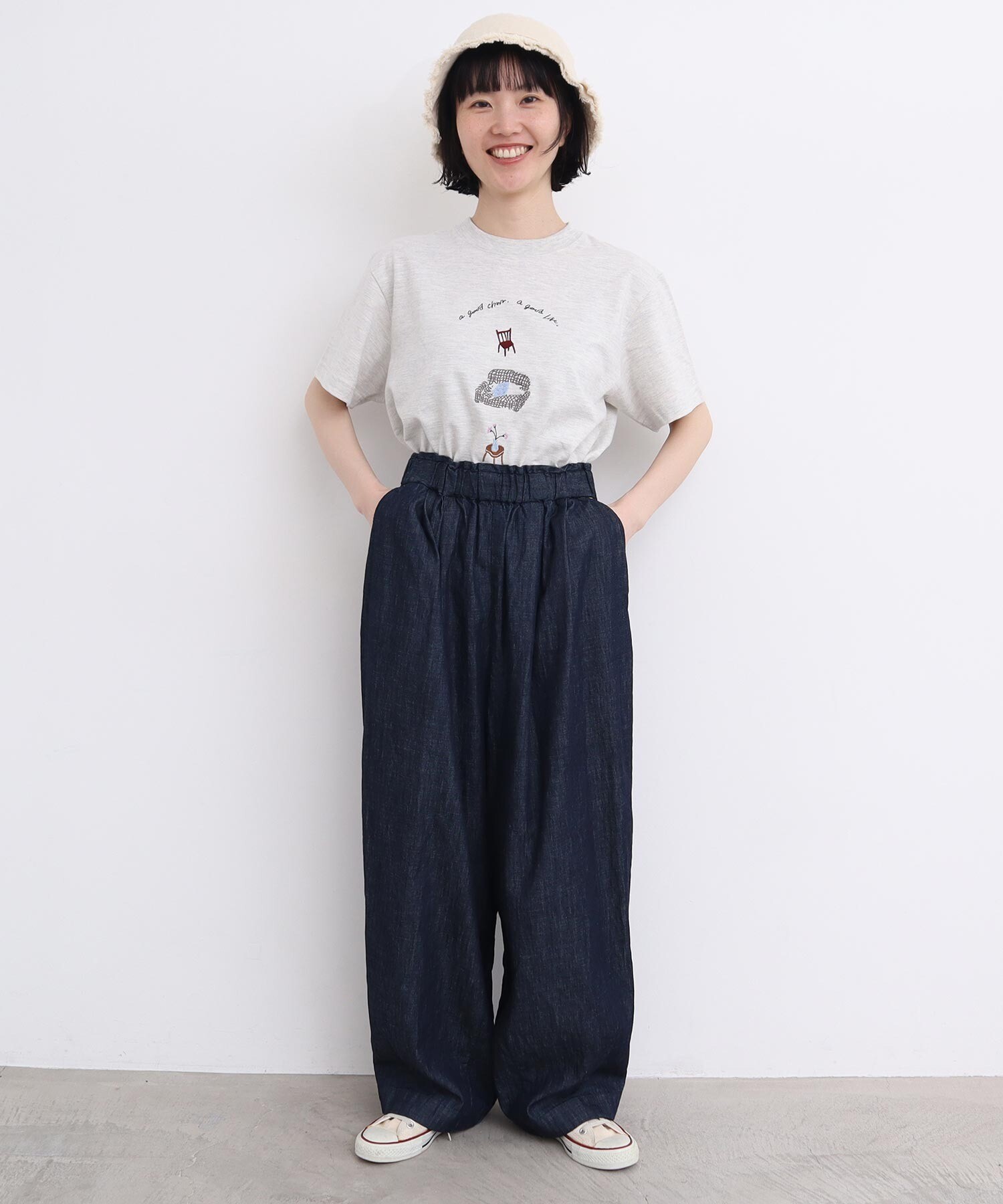 AMBIDEX Store たっぷりタックデニムパンツ (F コン): l'atelier