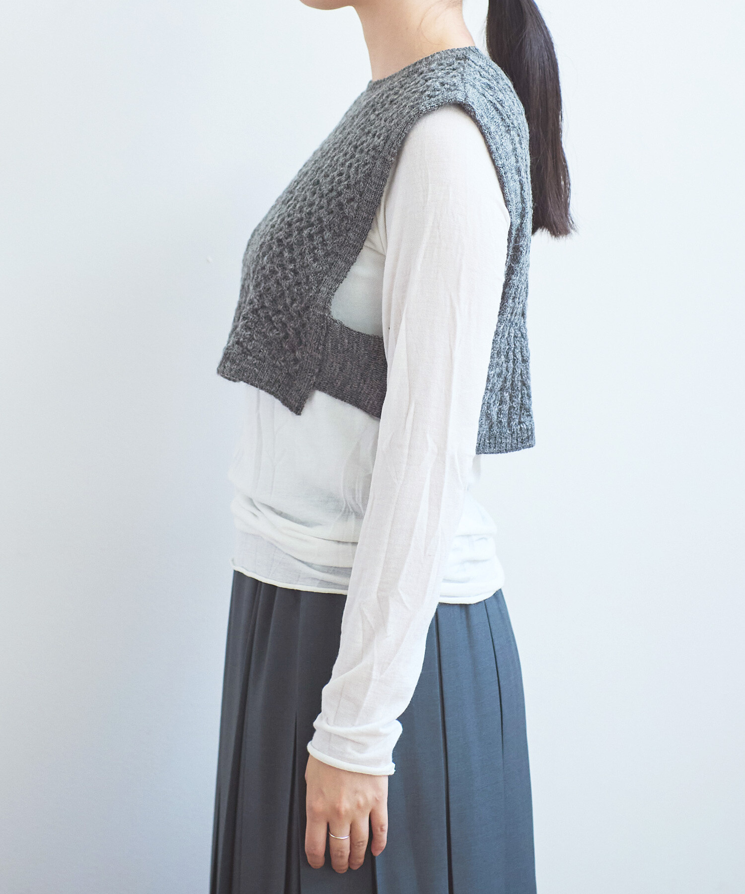 AMBIDEX Store ○アラン＆ケーブル編み ビスチェプルオーバー(F キナリ