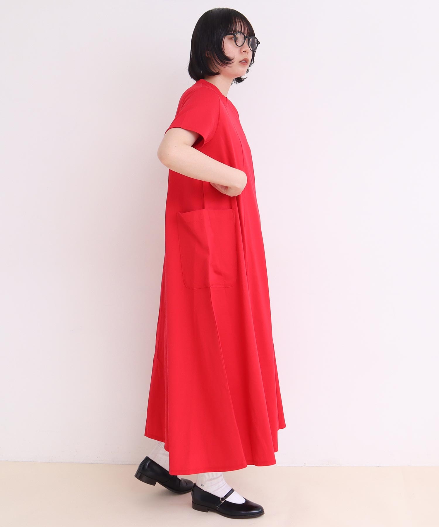 ワンピース AS AMBIDEX Store △Suai-mai ゴアードTワンピース(F アカ): l