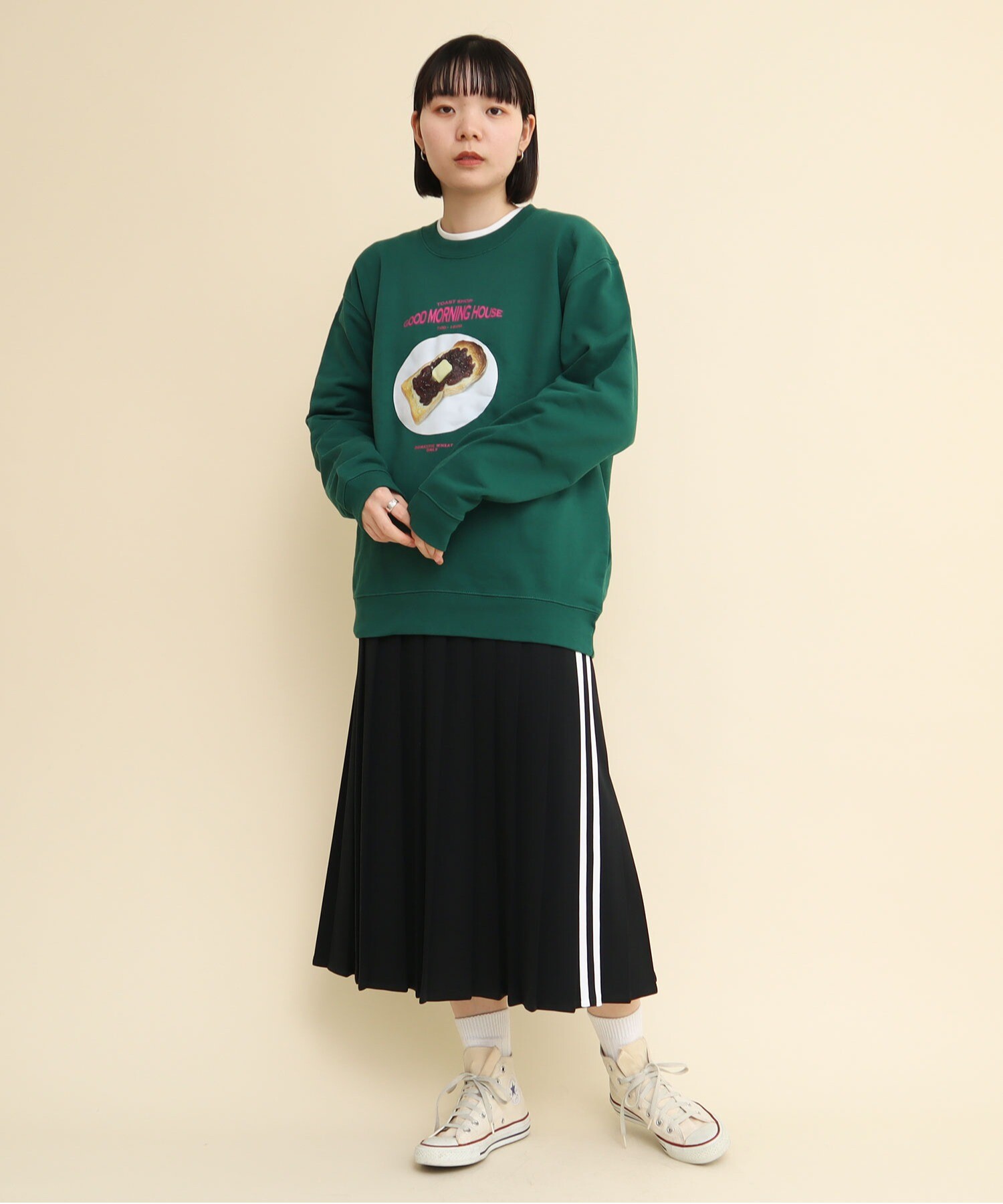 AMBIDEX Store LINE Jersey pleats SKIRT 2024SS(F パープル): l 