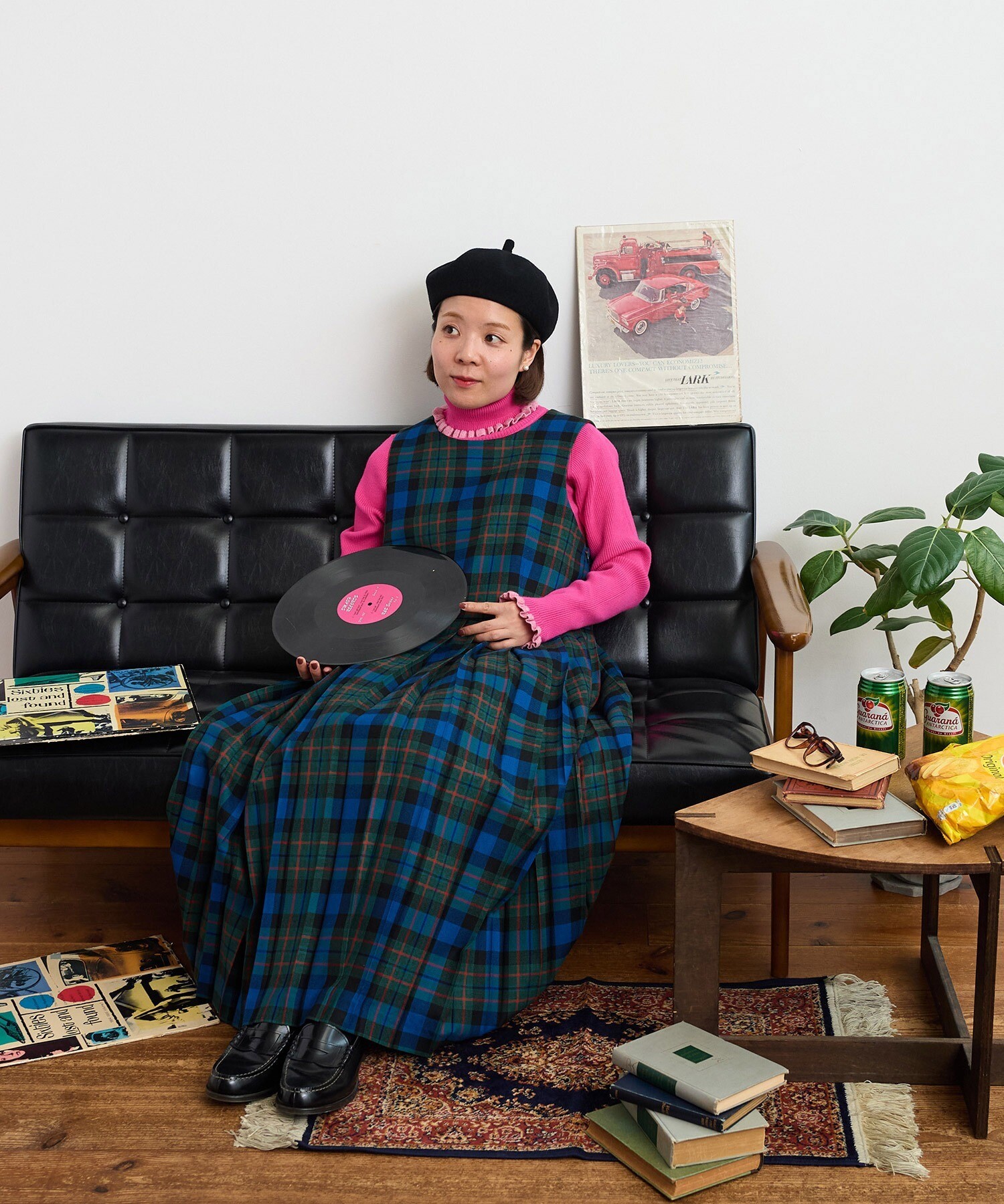 AMBIDEX Store ○2/48タータンチェックワンピース(F イエロー