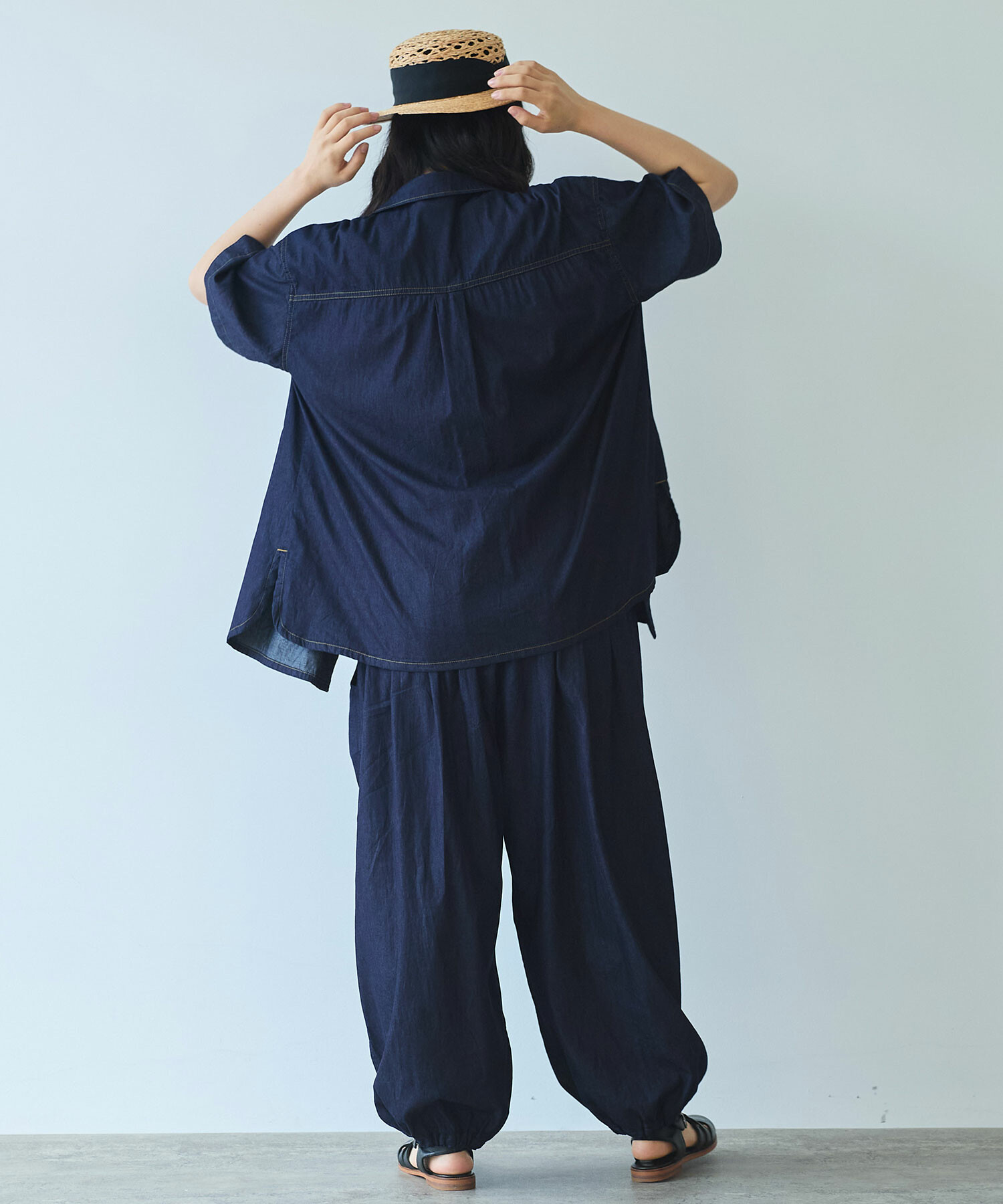 AMBIDEX Store 〇 5.5oz denim オーバーシャツ(F インディゴ