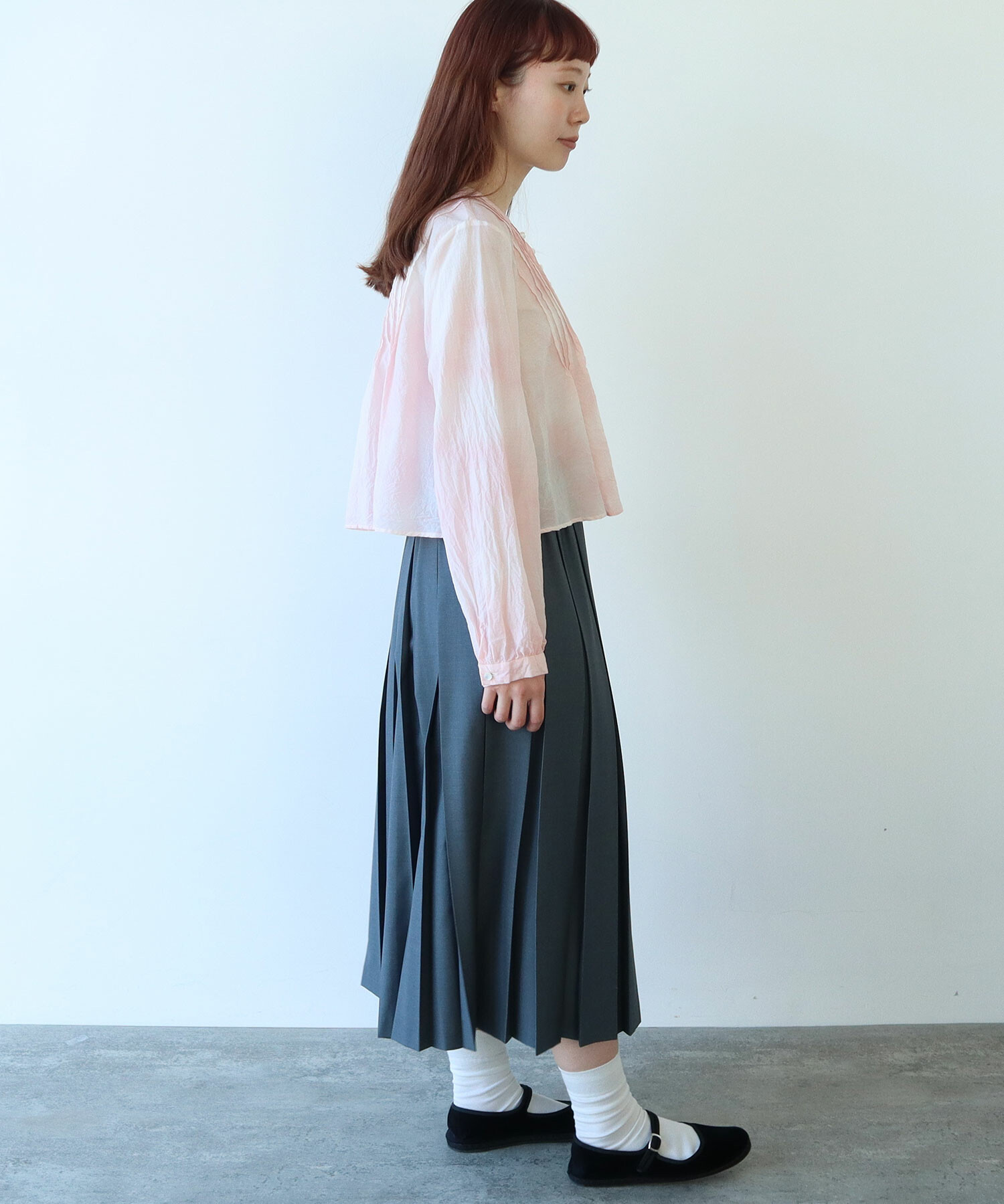 AMBIDEX Store 〇 pink 無回転染め ピンタックブラウス(F ピンク