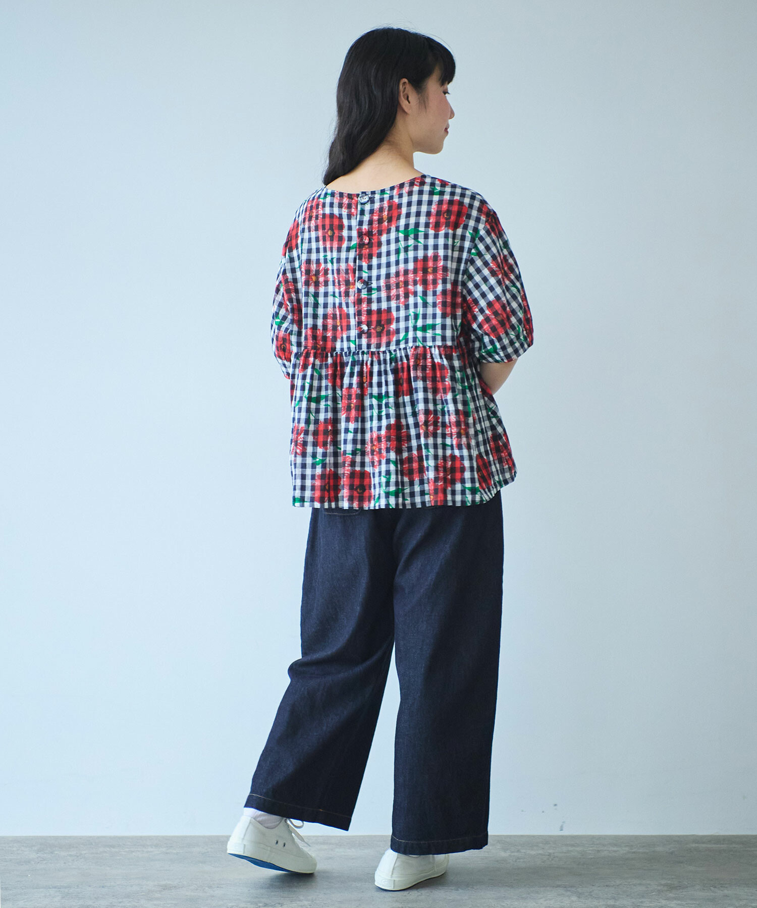 AMBIDEX Store 〇 suisai hana プリント ブラウス(F アオ