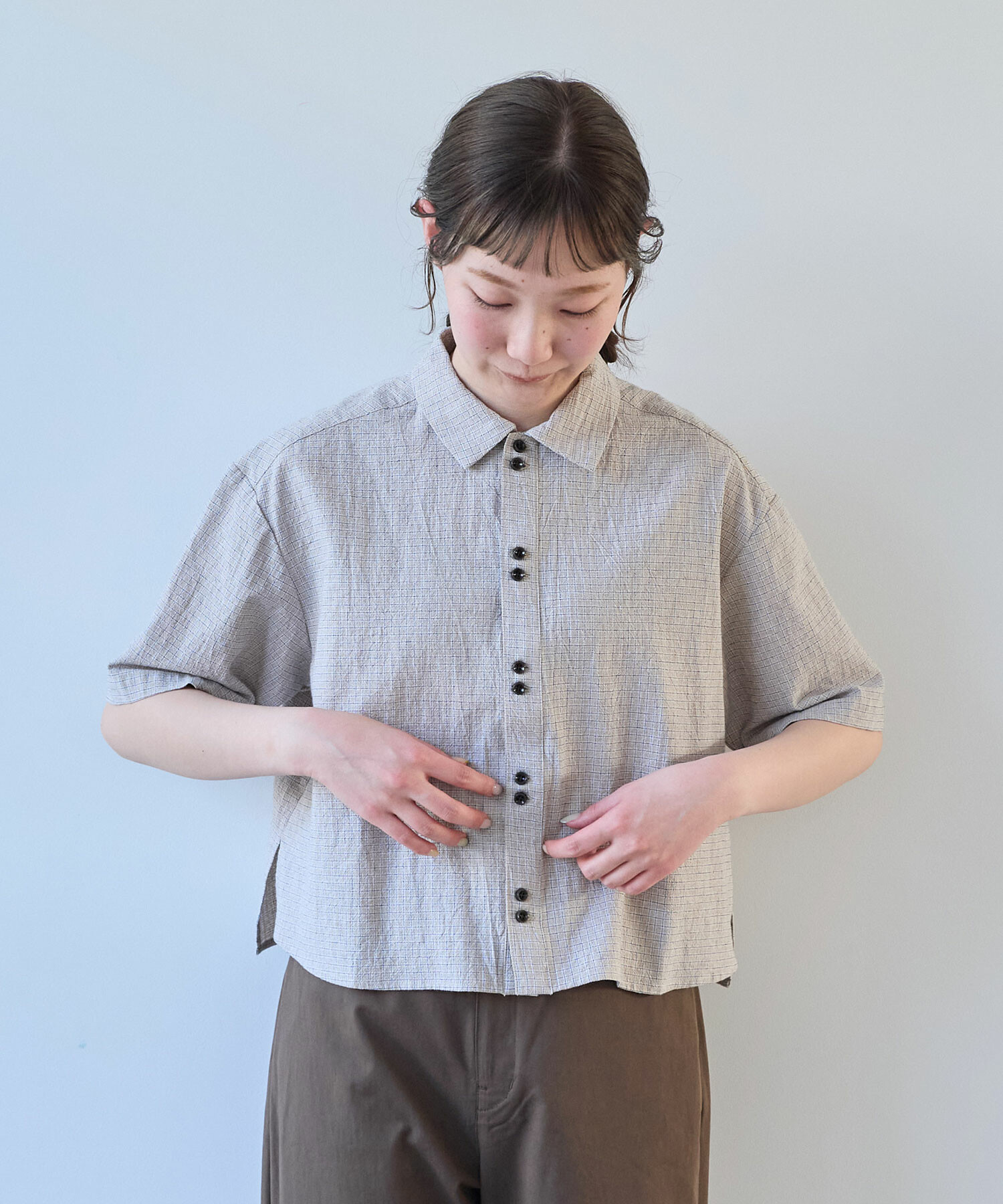 AMBIDEX Store 【予約販売】○ 60sフレンチリネン boy shirt(F ピンク
