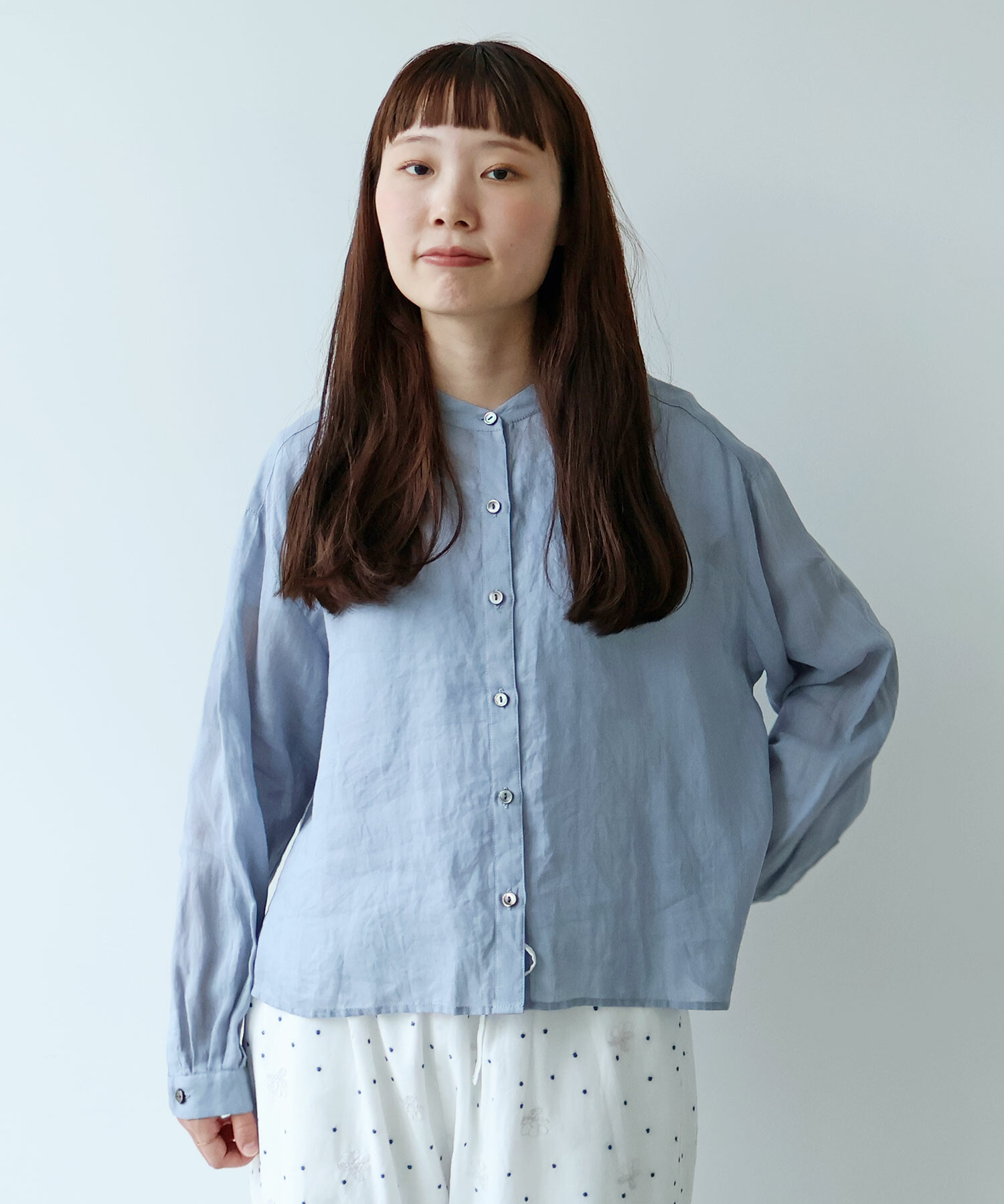 【ミユミユミユキン】☆新品☆bulle de savon/leneブラウス AMBIDEX Store ○ Ramie short ブラウス(F ブルーグレー): bulle de savon