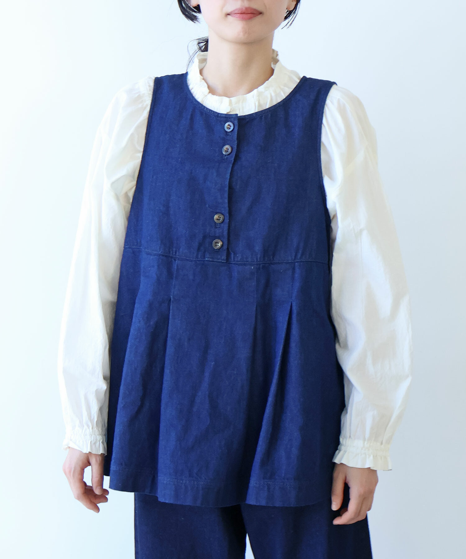 AMBIDEX Store △〇 8oz ムラ糸デニム ベスト(F コン): bulle de savon