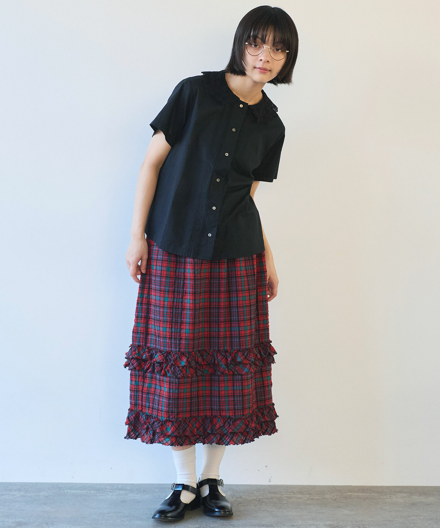 AMBIDEX Store △〇 おはな刺繍 ブラウス(F アカ): bulle de savon