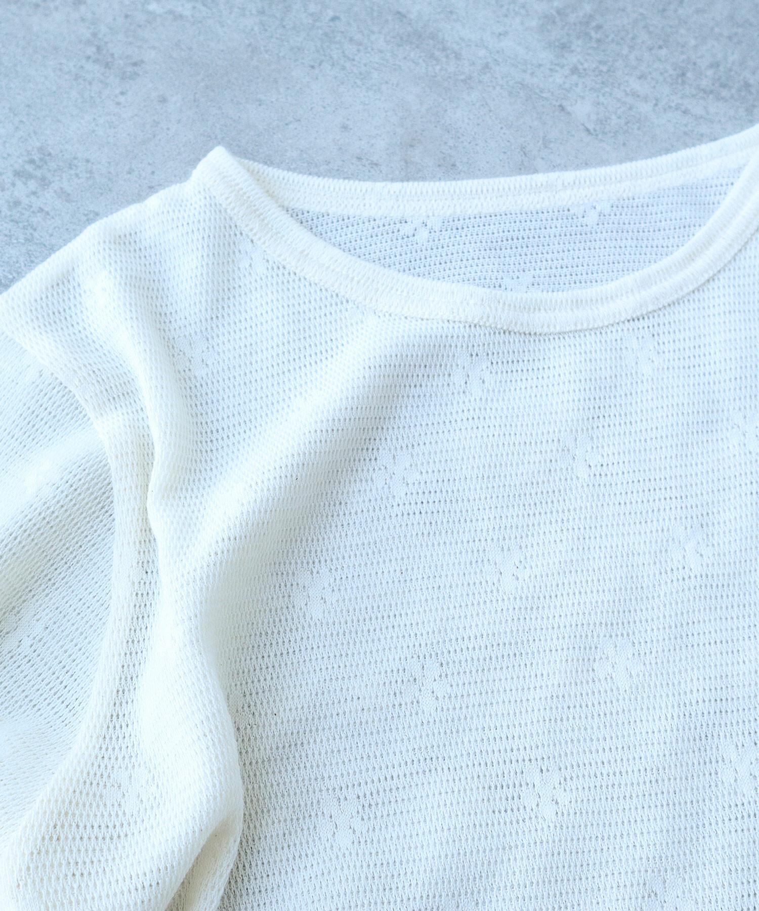 maonosuke もこもこぷるおーばー AMBIDEX Store △〇 hana×mesh ジャカード 長袖プルオーバー(F シロ