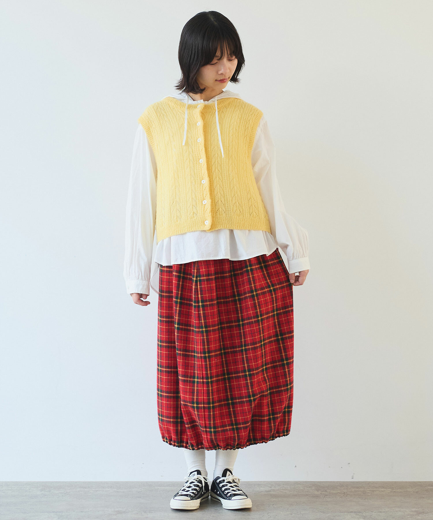 AMBIDEX Store 〇 ふわふわ 透かし編み ニットベスト(F アオ): bulle