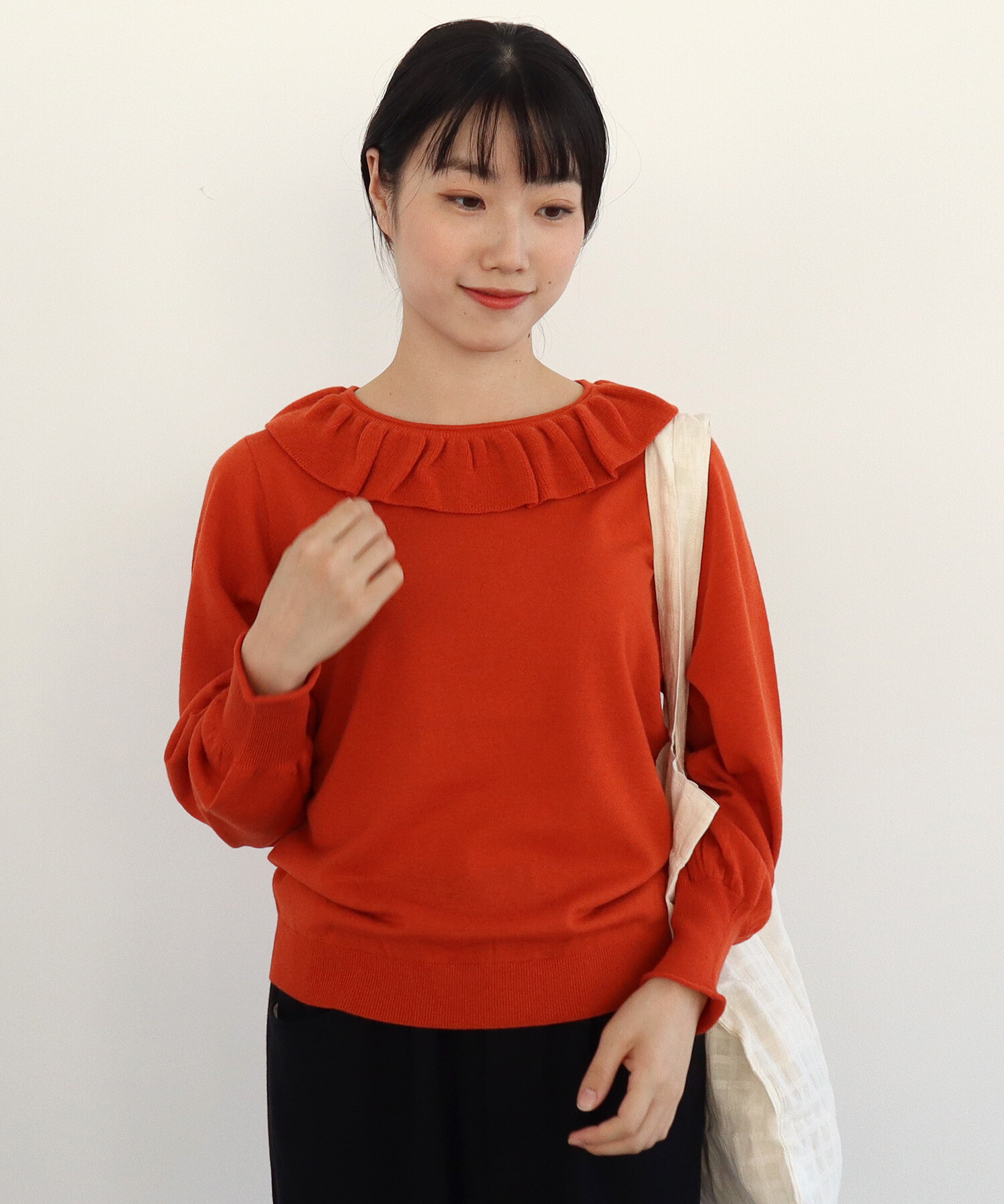 AMBIDEX Store ○comfort merino frill プルオーバー(F オレンジ