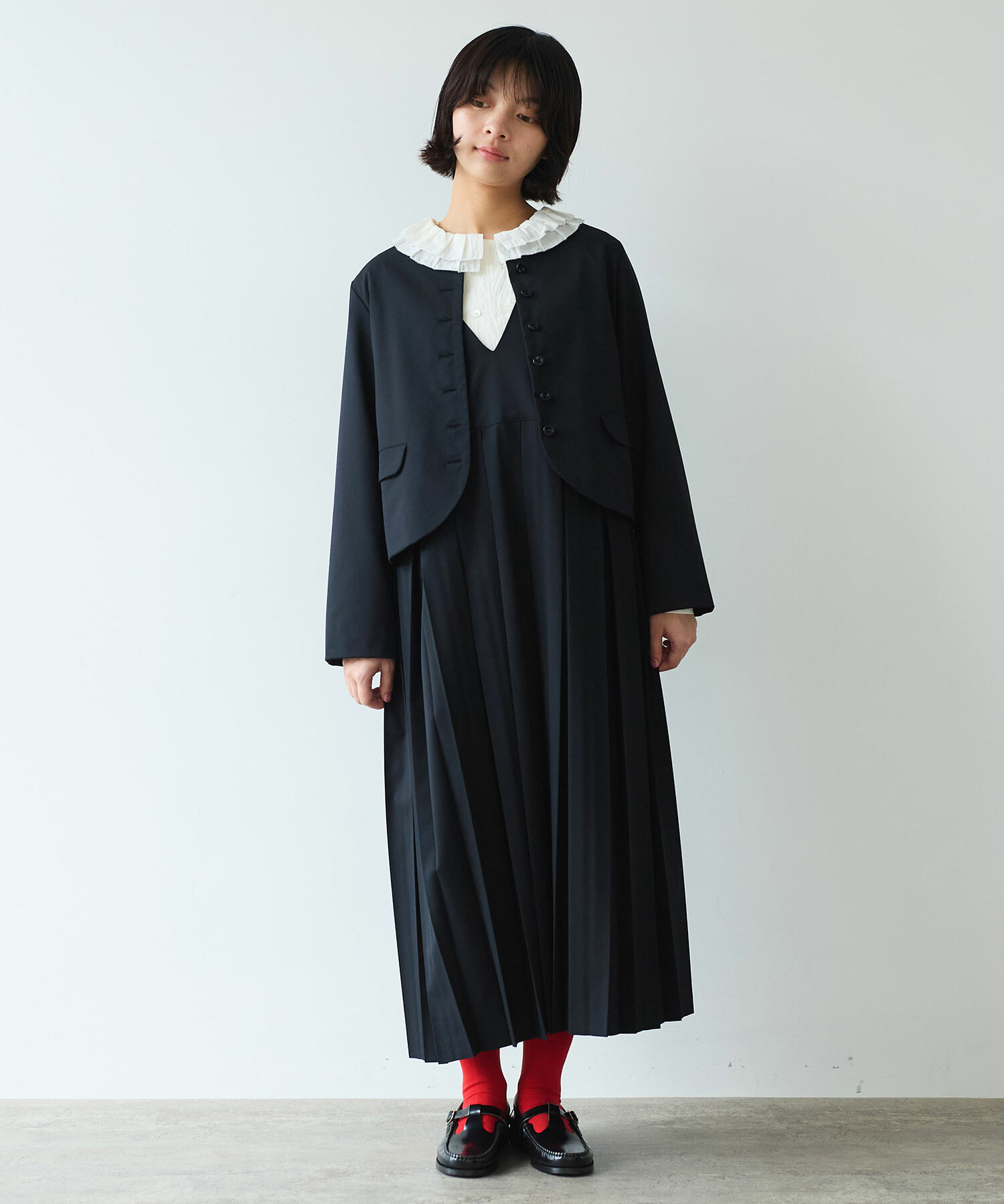 AD2021 ポリエステル縮絨吊りスカート ポリ縮 白 ジャンパー AD2021 ポリエステル縮絨吊りスカート ポリ縮 白 ジャンパー COMME des