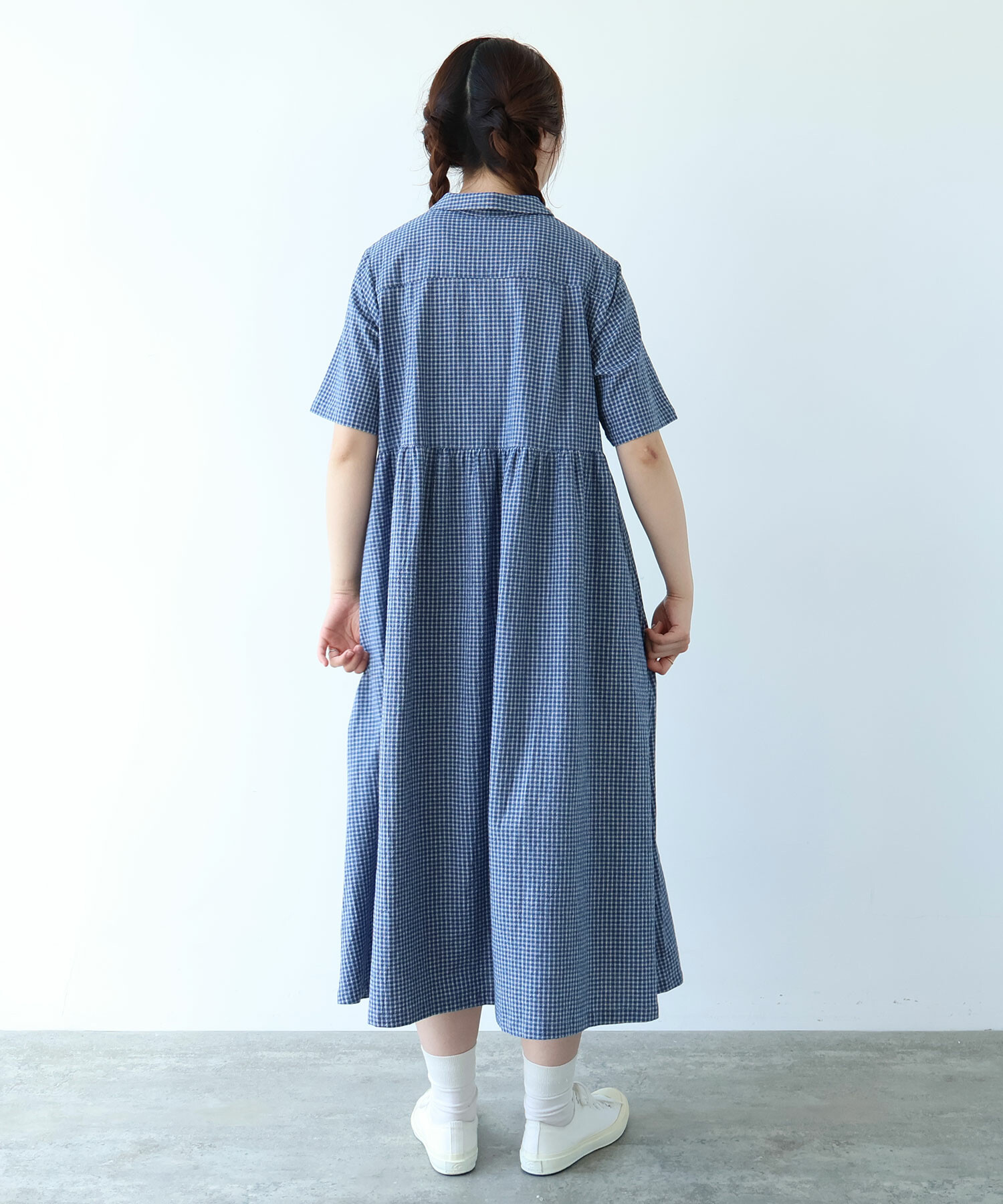 AMBIDEX Store ○ 60s フレンチリネン シャツワンピース(F サックス