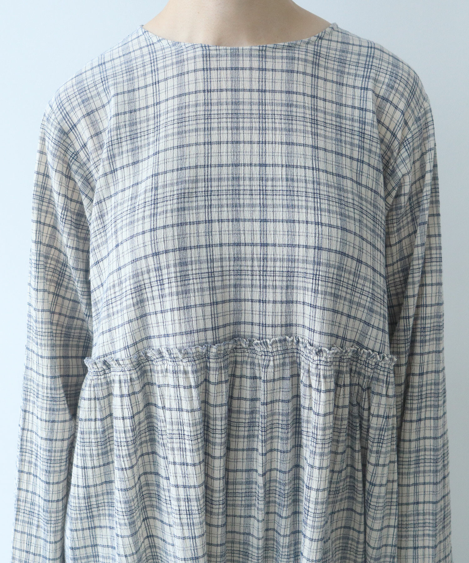 AMBIDEX Store △〇 ちぢみcheck ワンピース(F ピンク): bulle de savon