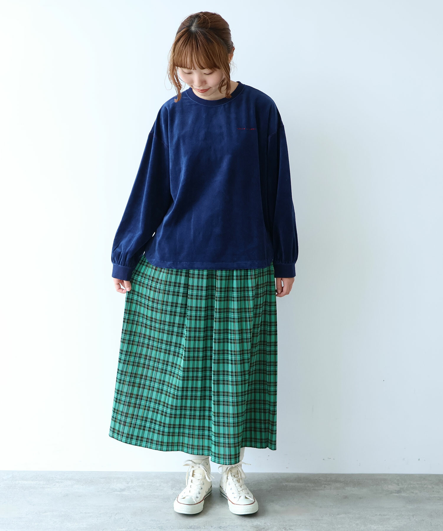 AMBIDEX Store ○ タータンチェック プリーツスカート(F アカ