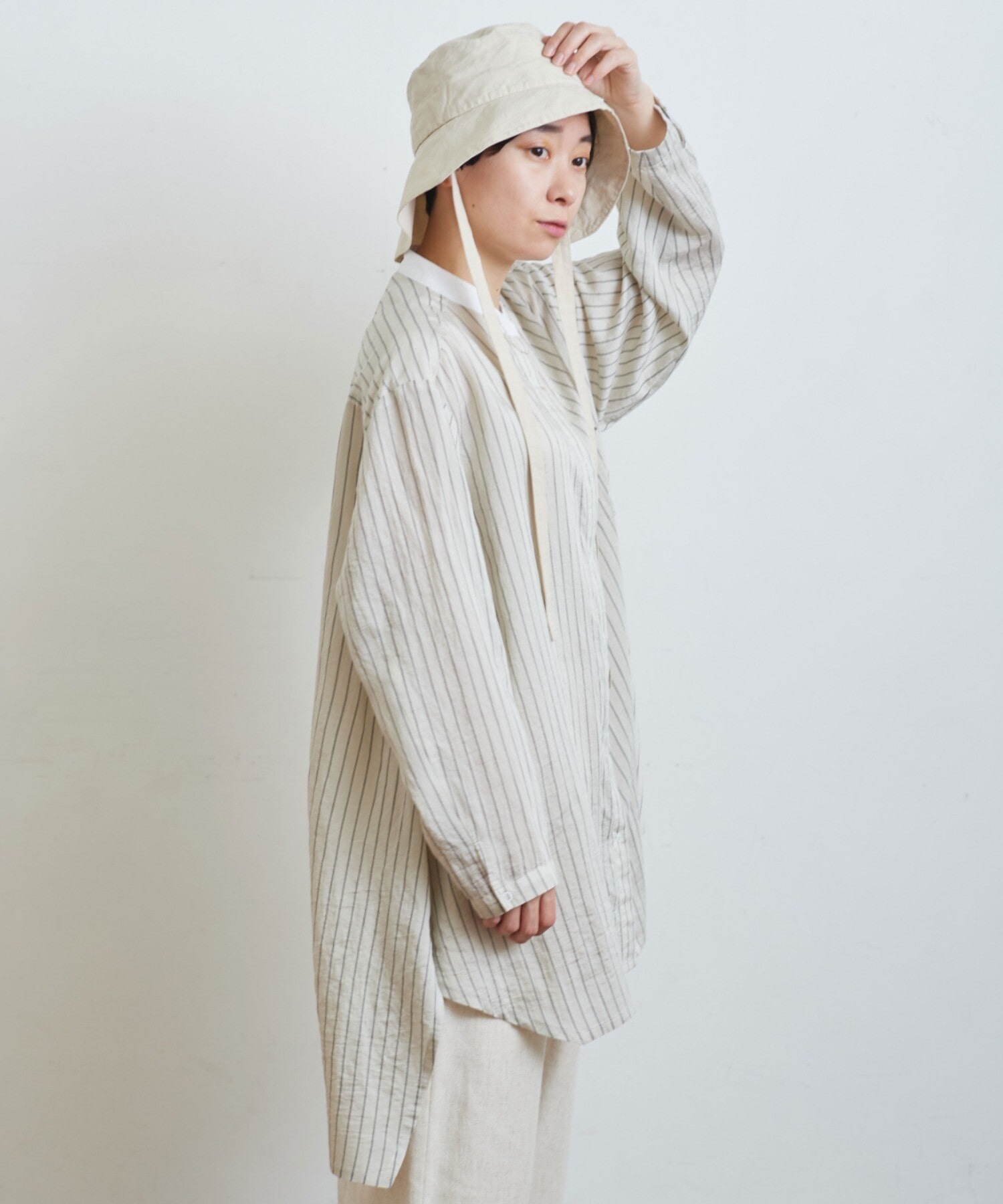 AMBIDEX Store ○CALVIA ストライプ サークル シャツブラウス stripe 