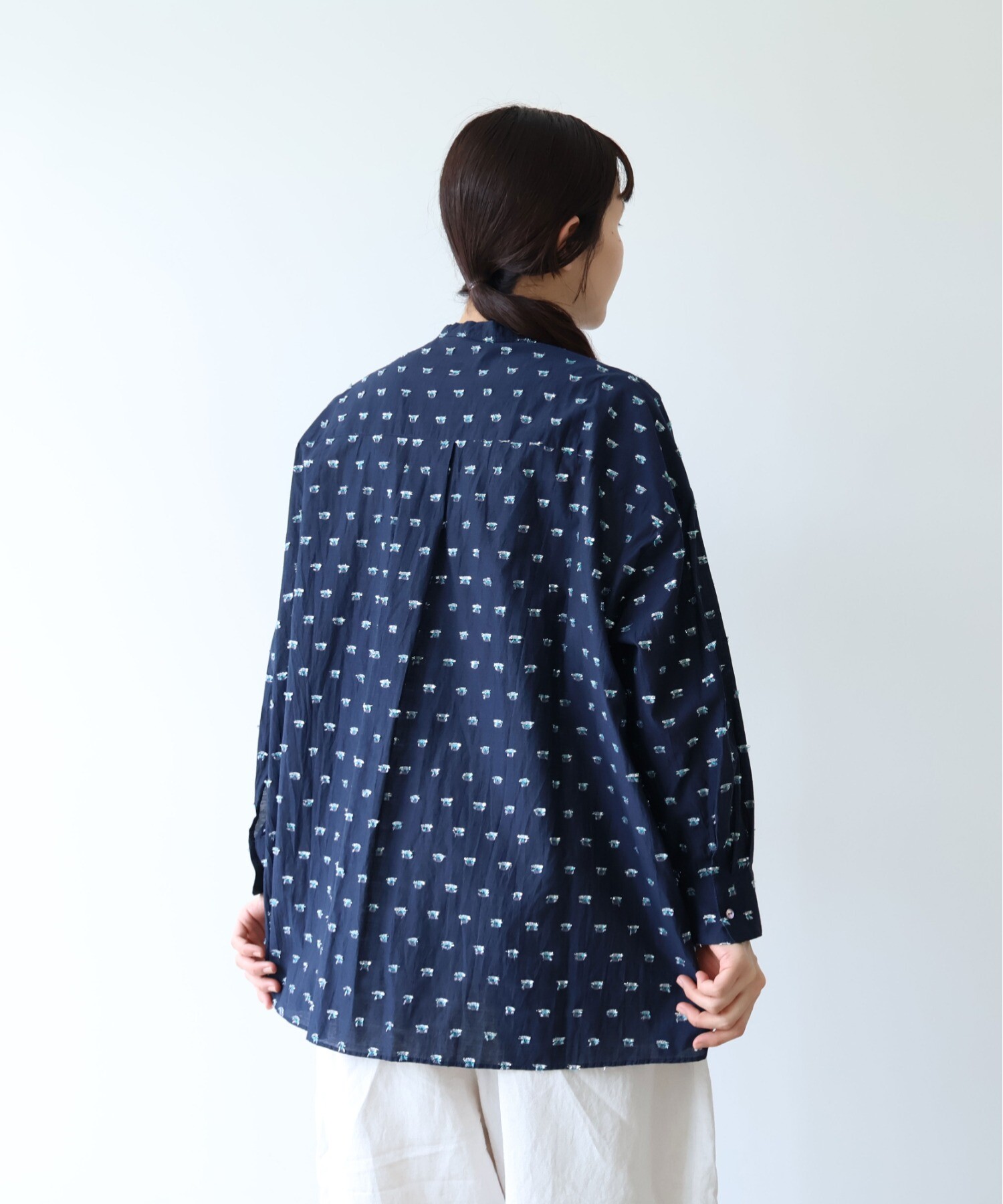 AMBIDEX Store Cotton/Nylon ラメジャカード wide シャツ(F コン): yuni