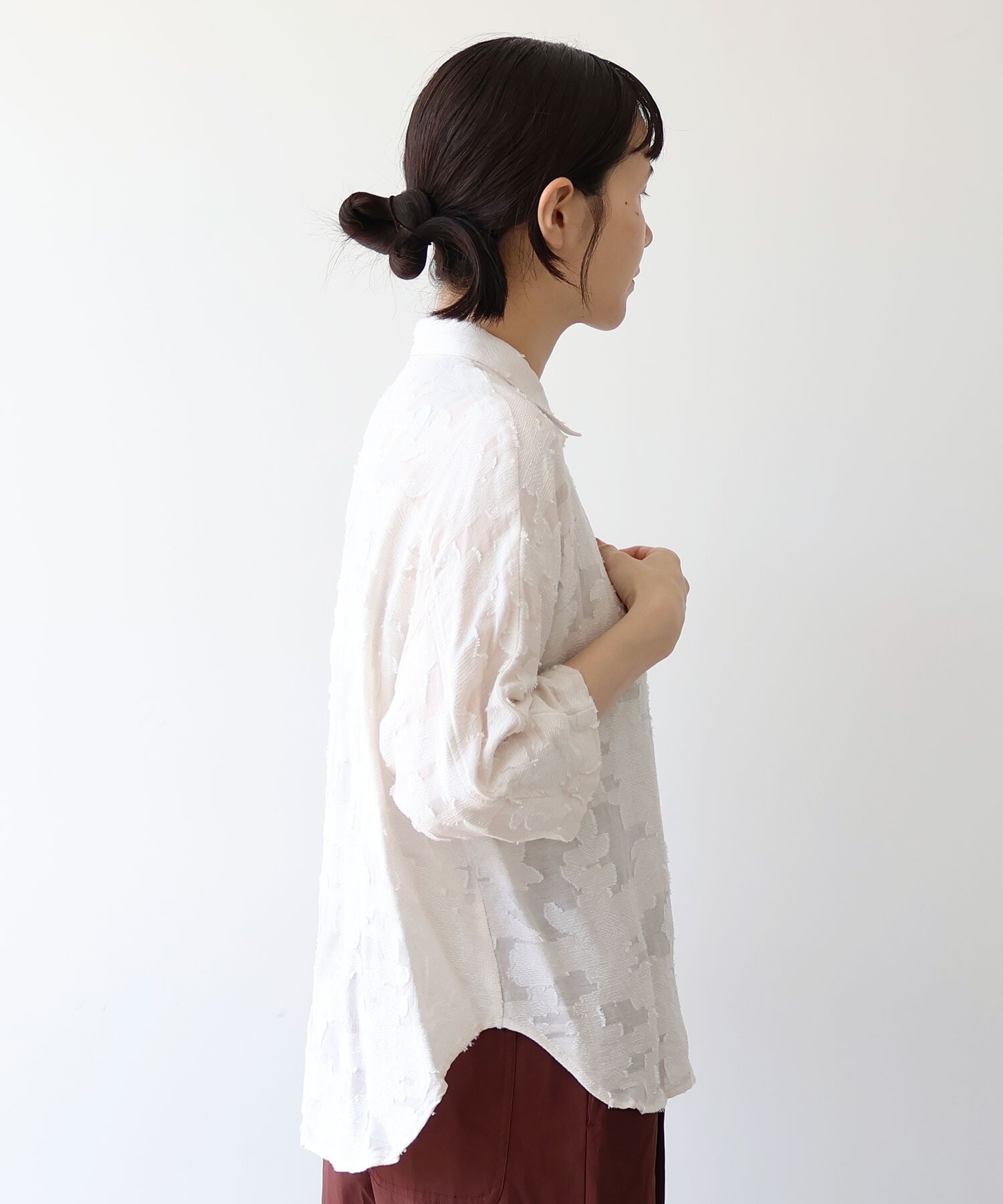 AMBIDEX Store △シアーカットジャカード シャツ(F クロ): yuni