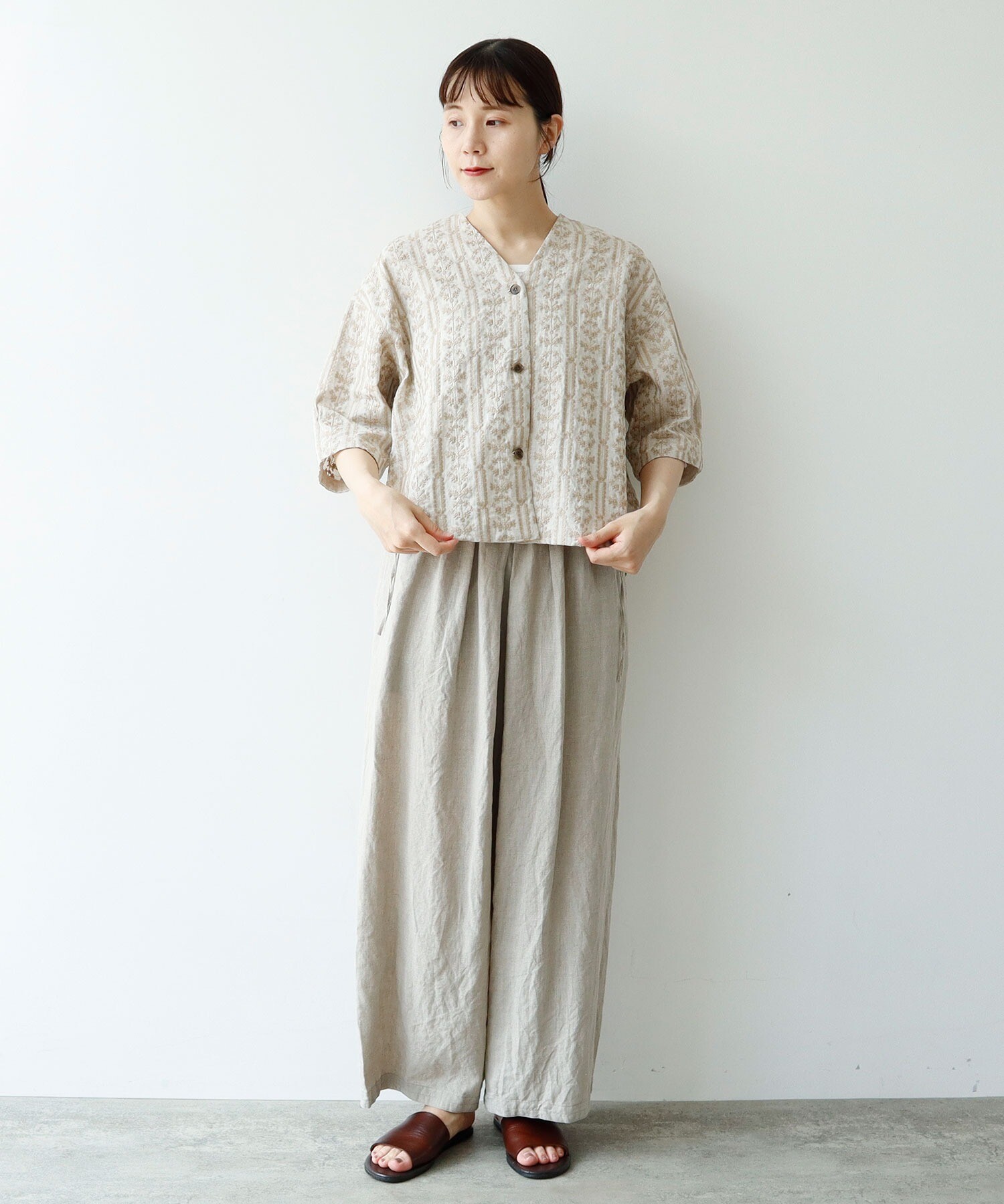 AMBIDEX Store △L/embroidely haori ブラウス(F クロ): yuni