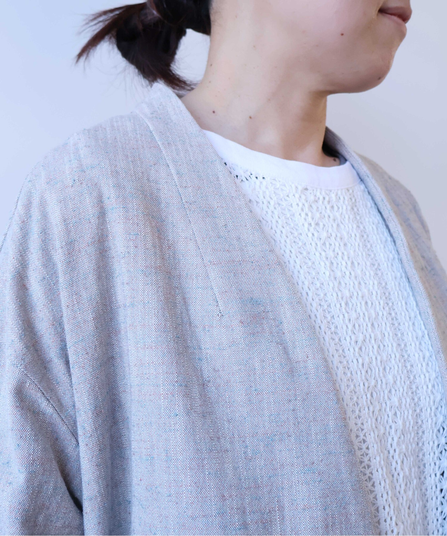 AMBIDEX Store ○slab nep tweed no collarジャケット(F ミックス): yuni