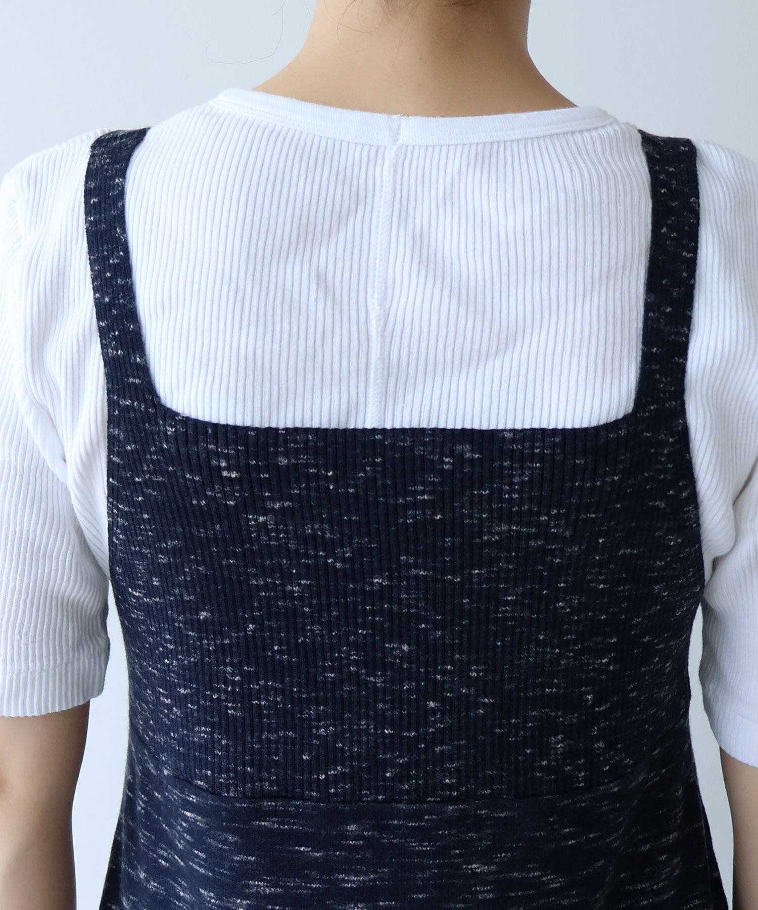 【新品タグ付き】avie ビスチェコンビネーションワンピース AMBIDEX Store コットンウール knit ビスチェワンピース (F コン