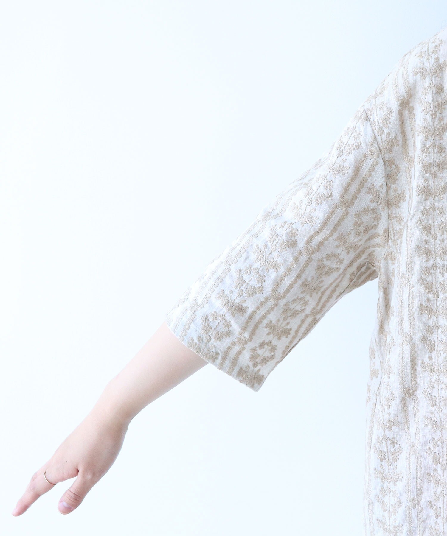 AMBIDEX Store △○L/embroidely kaftan ワンピース(F クロ): yuni