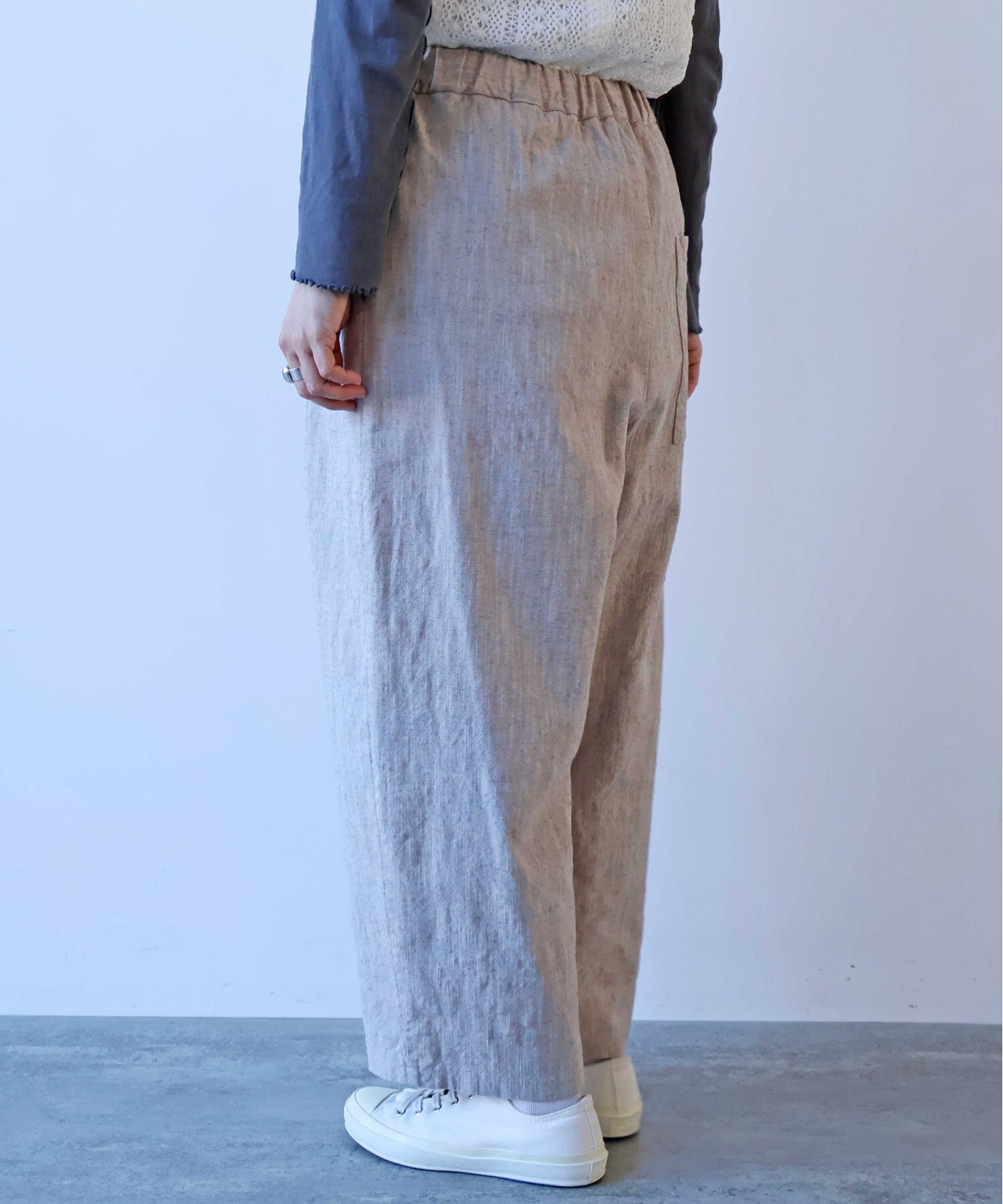 AMBIDEX Store ○slab nep tweed gum tack パンツ(F グレー): yuni