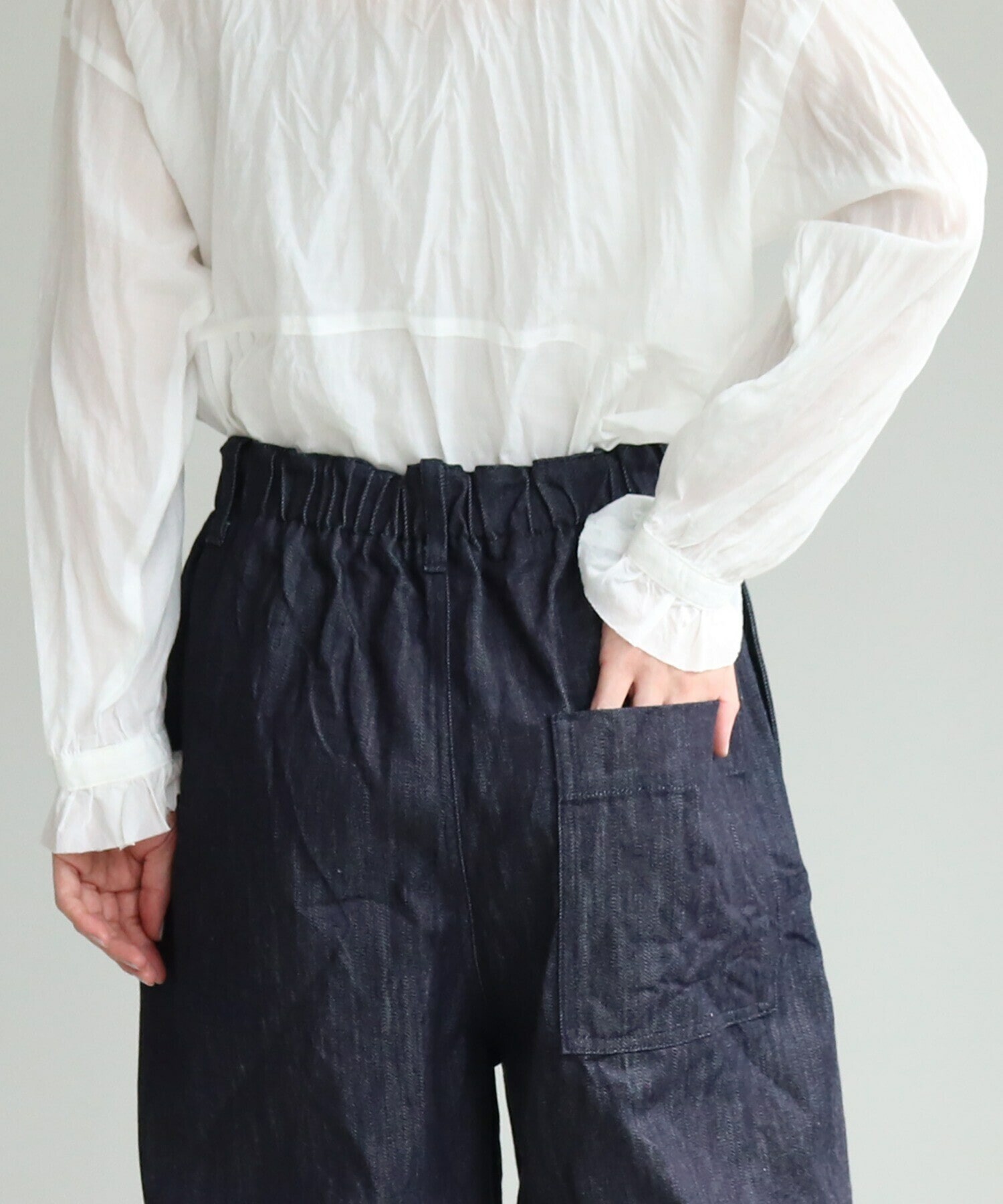 cotton denim back gom パンツ △cotton denim back gom パンツ（デニムパンツ）｜yuni（ユニ