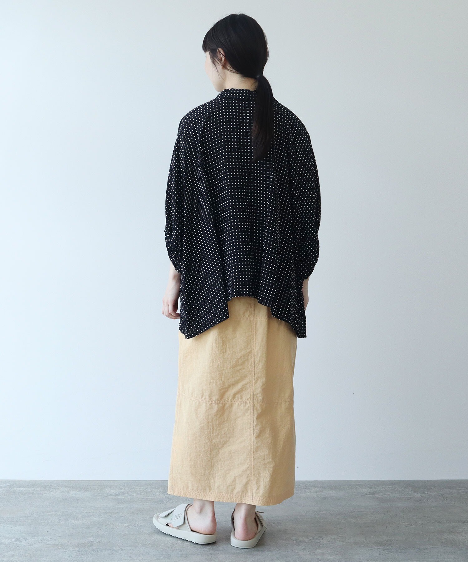 AMBIDEX Store ○ワッシャー コットンナイロン バックゴムスカート(F  