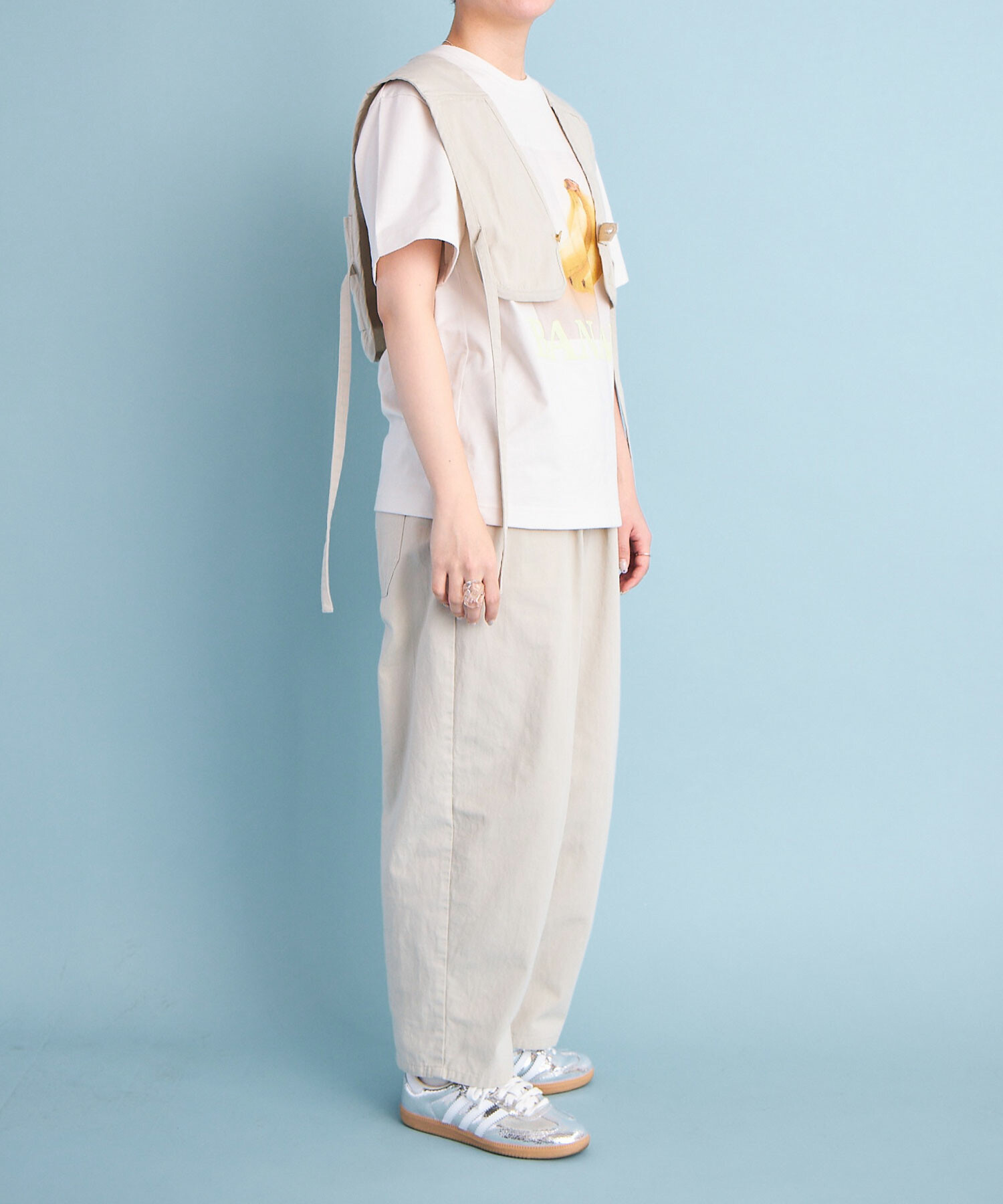 AMBIDEX Store 強撚TWILL COTTON pocket BIB ベスト(F BEIGE): buoybuoy