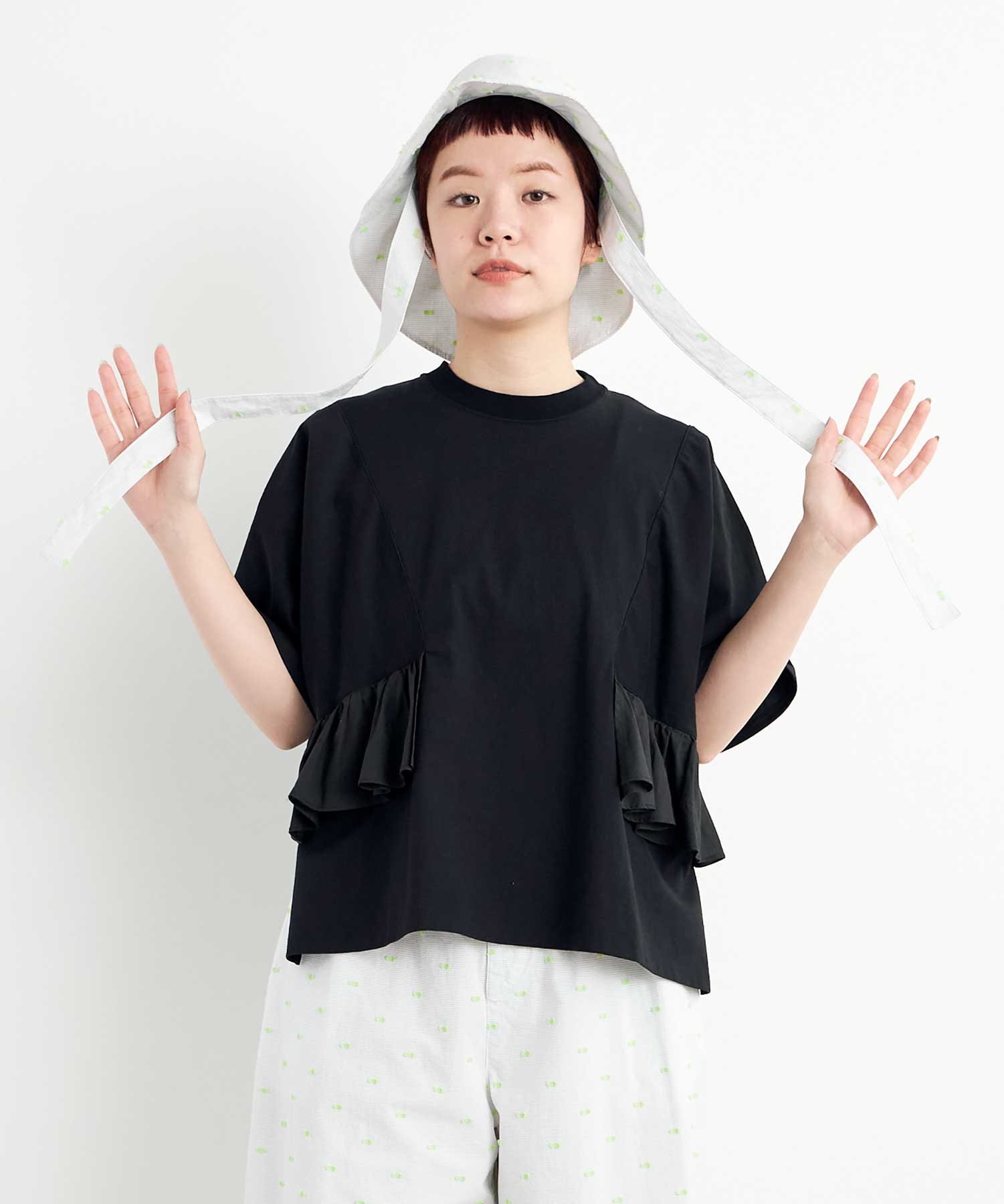 AMBIDEX Store ○CUT DOBBY ハット(F WHT×YEL): FLAT-cic-HATENA