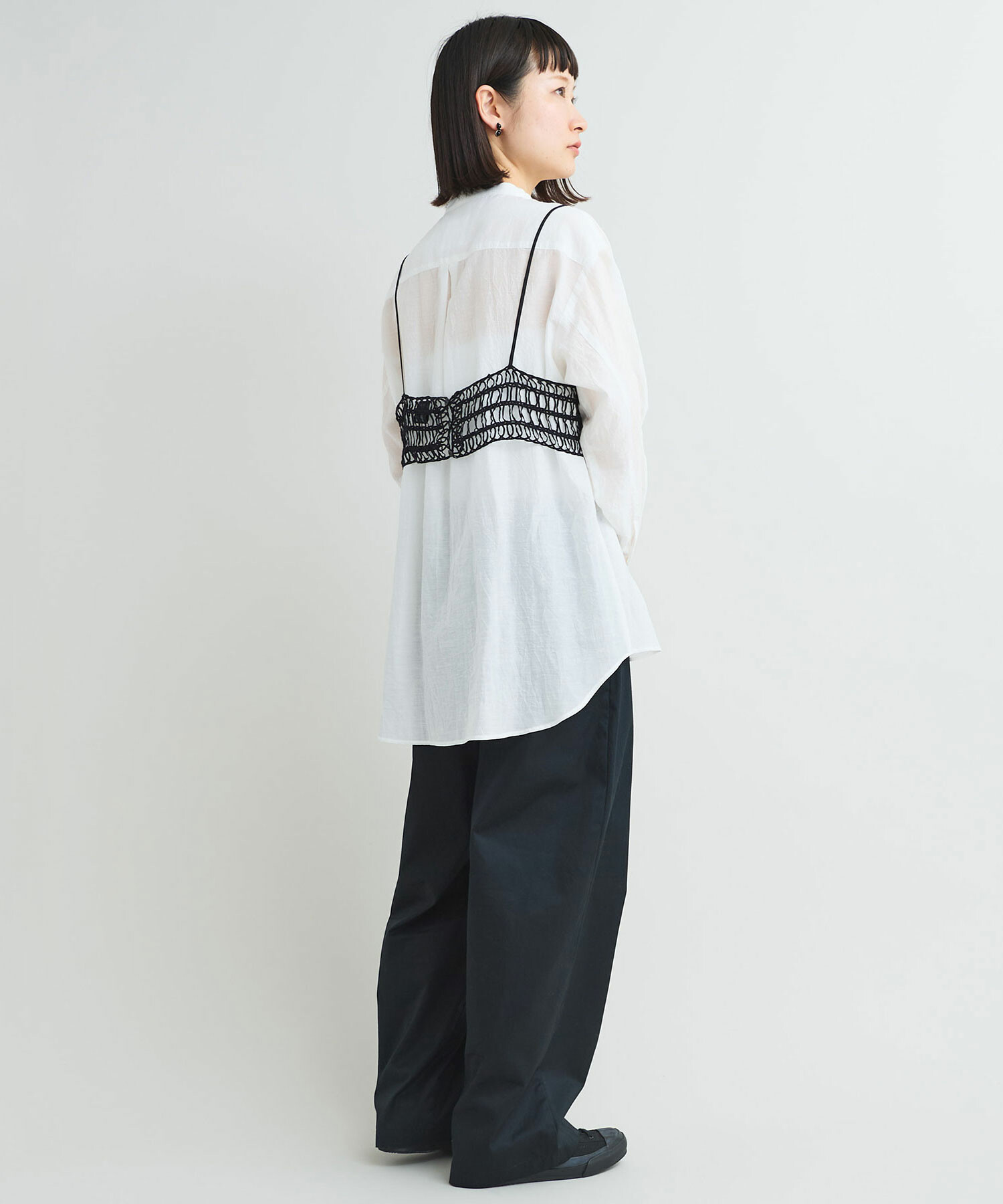 マルティニーク　レリタージュ　キュプラスパンバンドカラーシャツ　新品 l’heritage martinique/レリタージュ マルティニーク